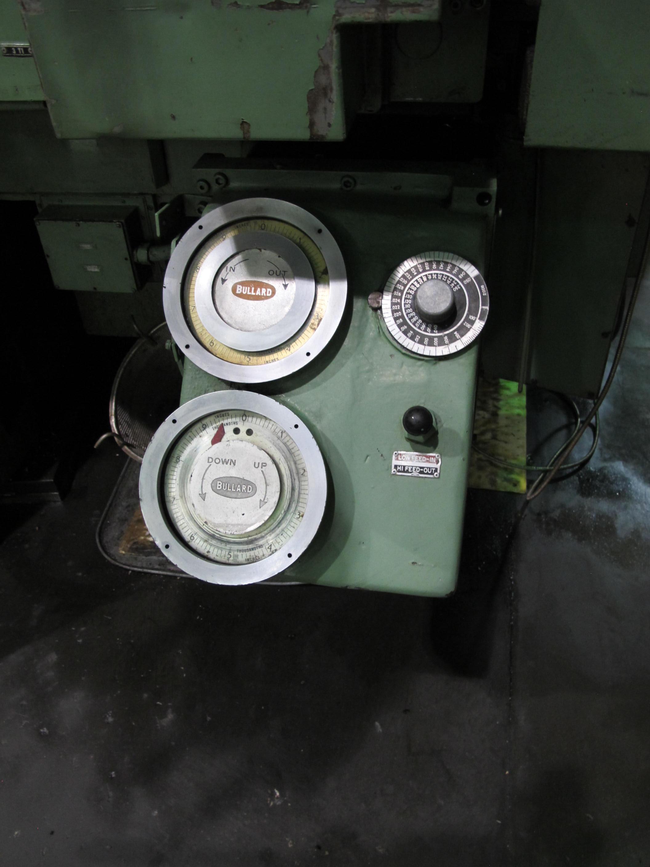 1988 BULLARD DYNATROL VERTICAL HIGH COLUMN TURRET LATHE, 46" ROTARY 4-JAW POWER CHUCK, MAX TURNING DIAMETER W/SIDE HEAD: 58", MAX TURNING HEIGHT UNDER RAIL: 64", 5-POSITION SWIVEL HEAD, SIDE HEAD, TWO RANGE HEAD STOCK, SCAN-O MATIC TRACER, PENDANT CONTROL, 50 HP, ACCU-RITE DRO, S/N 33056 (T-10) LOADING & HANDLING FEE $8,500-301