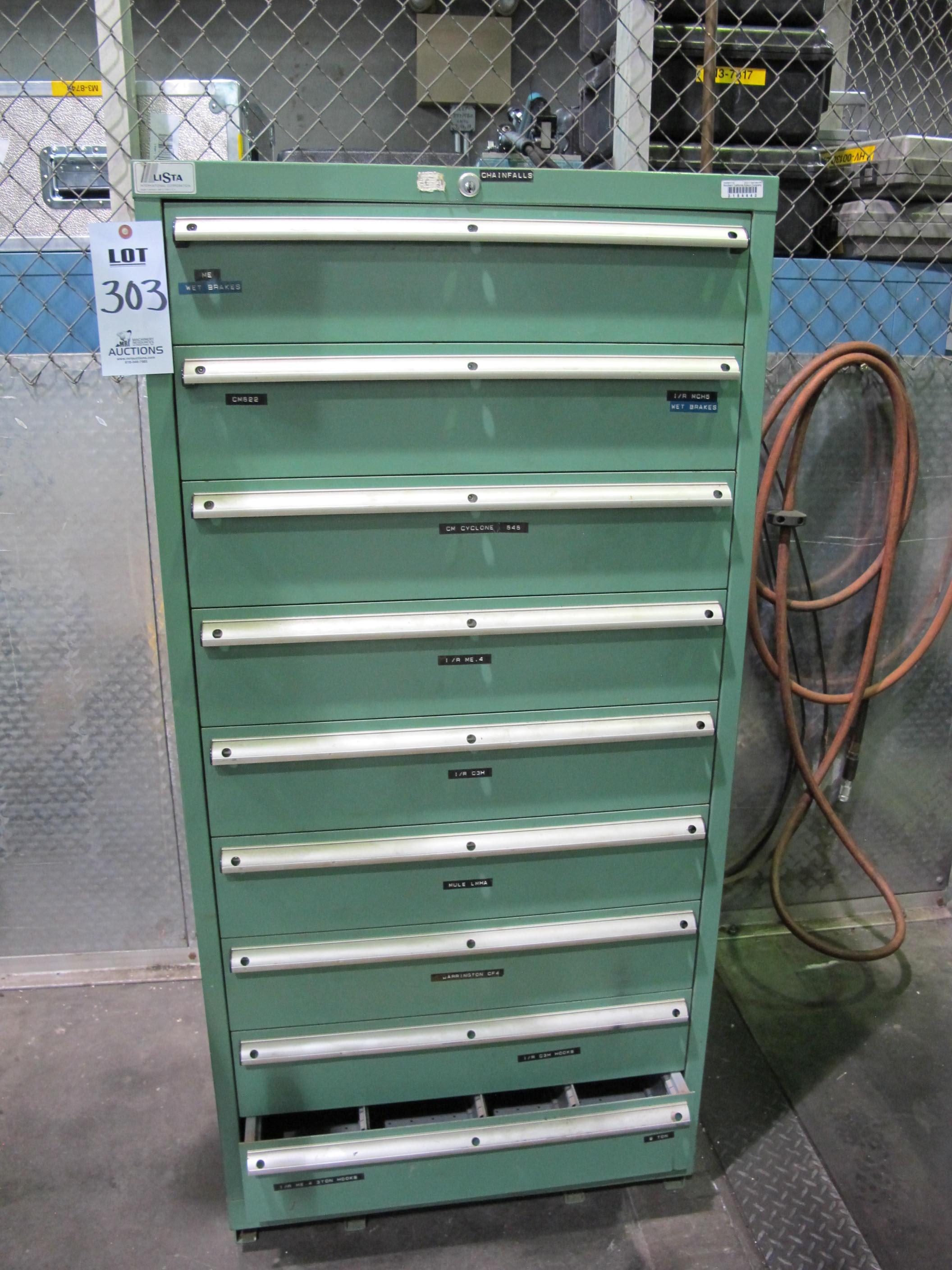 LISTA 9-DRAWER TOOL CABINET W/ CONTENTS (T-10) LOADING & HANDLING FEE $50-303
