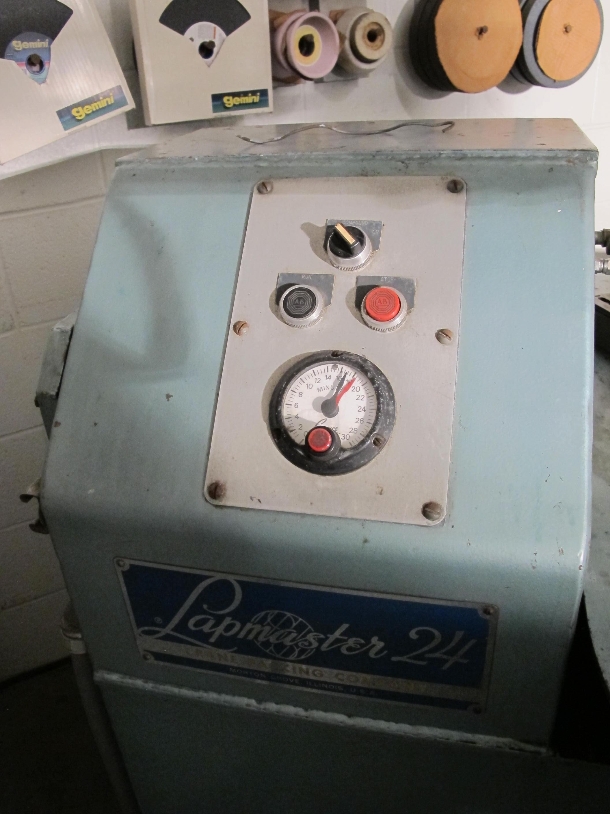 LAPMASTER MODEL 24 LAPPING MACHINE S/N C25352 (T-10) LOADING & HANDLING FEE $300-309