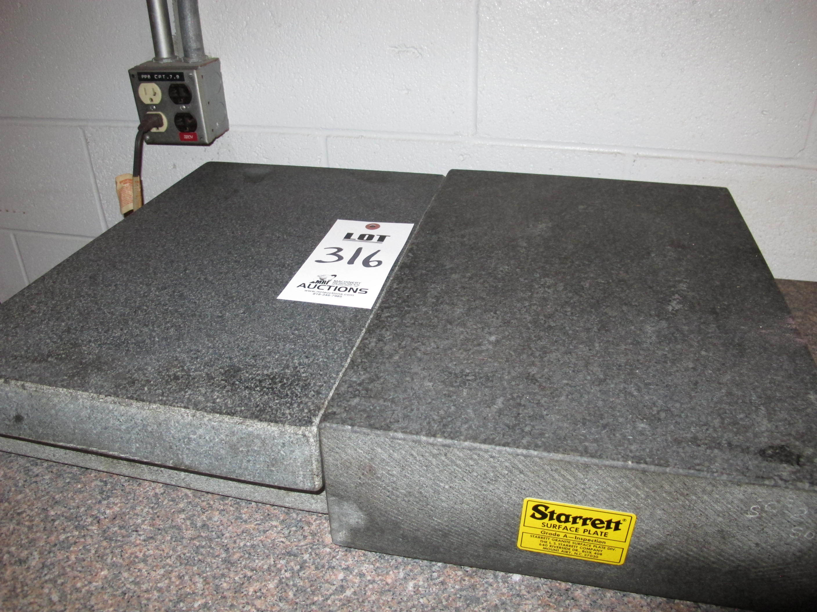LOT (2) 18"X12" GRANITE SURFACE PLATE (T-10) LOADING & HANDLING FEE $50-316