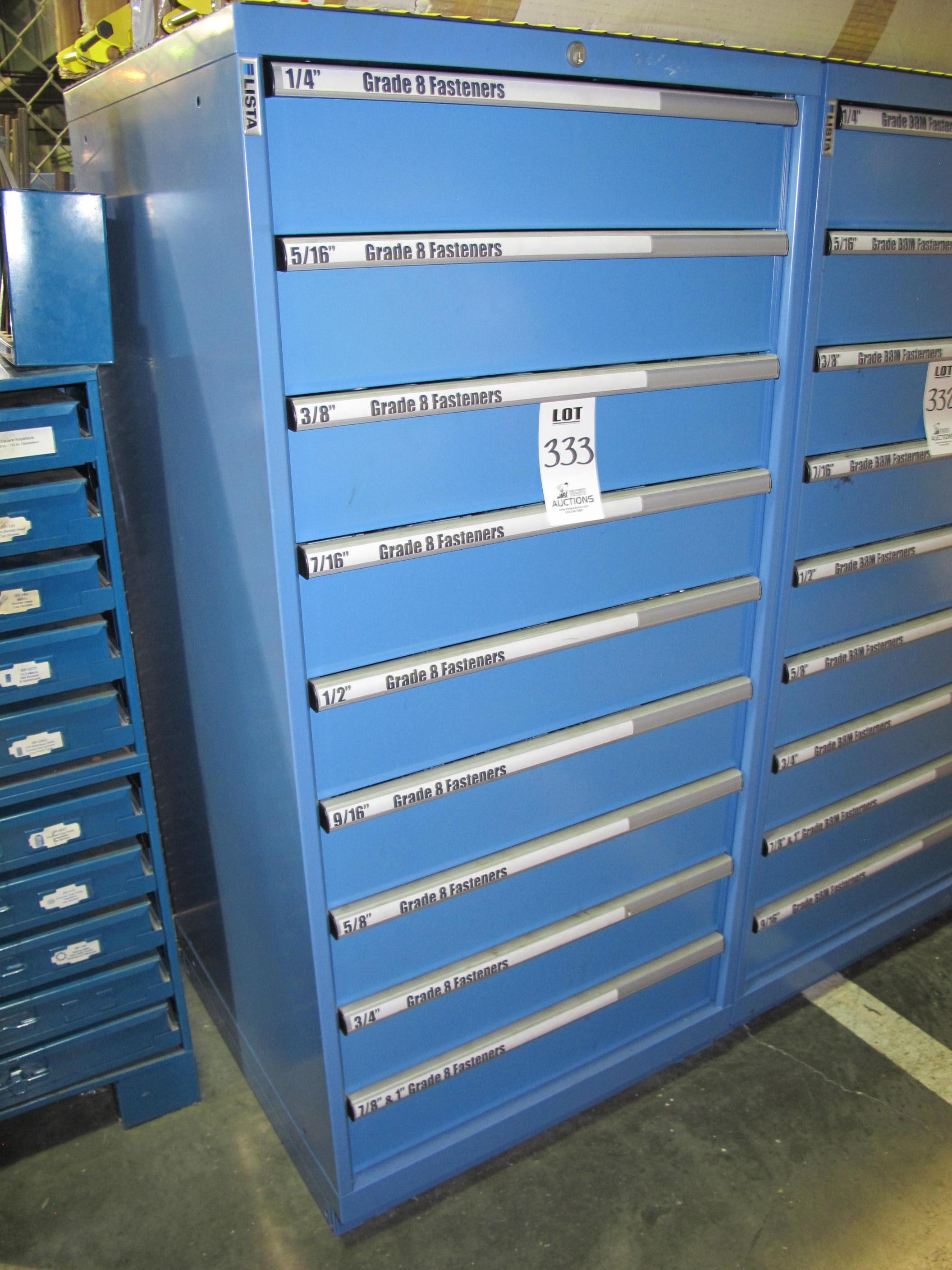 LISTA 9-DRAWER TOOL CABINET W/ CONTENTS (T-10) LOADING & HANDLING FEE $50-333