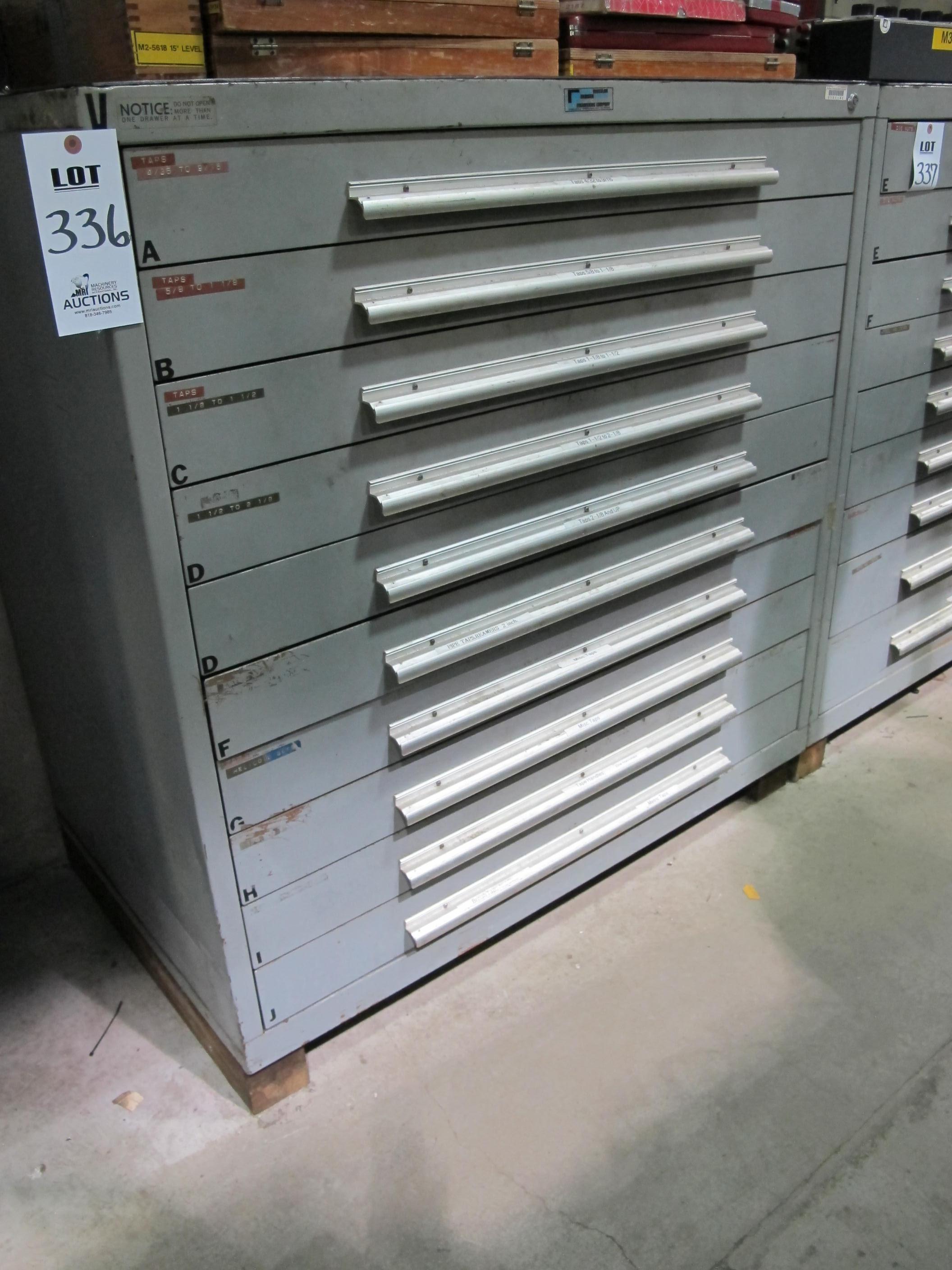 RACK ENGINEERING CO 10-DRAWER TOOL CABINET W/ CONTENTS (T-10) LOADING & HANDLING FEE $50-336