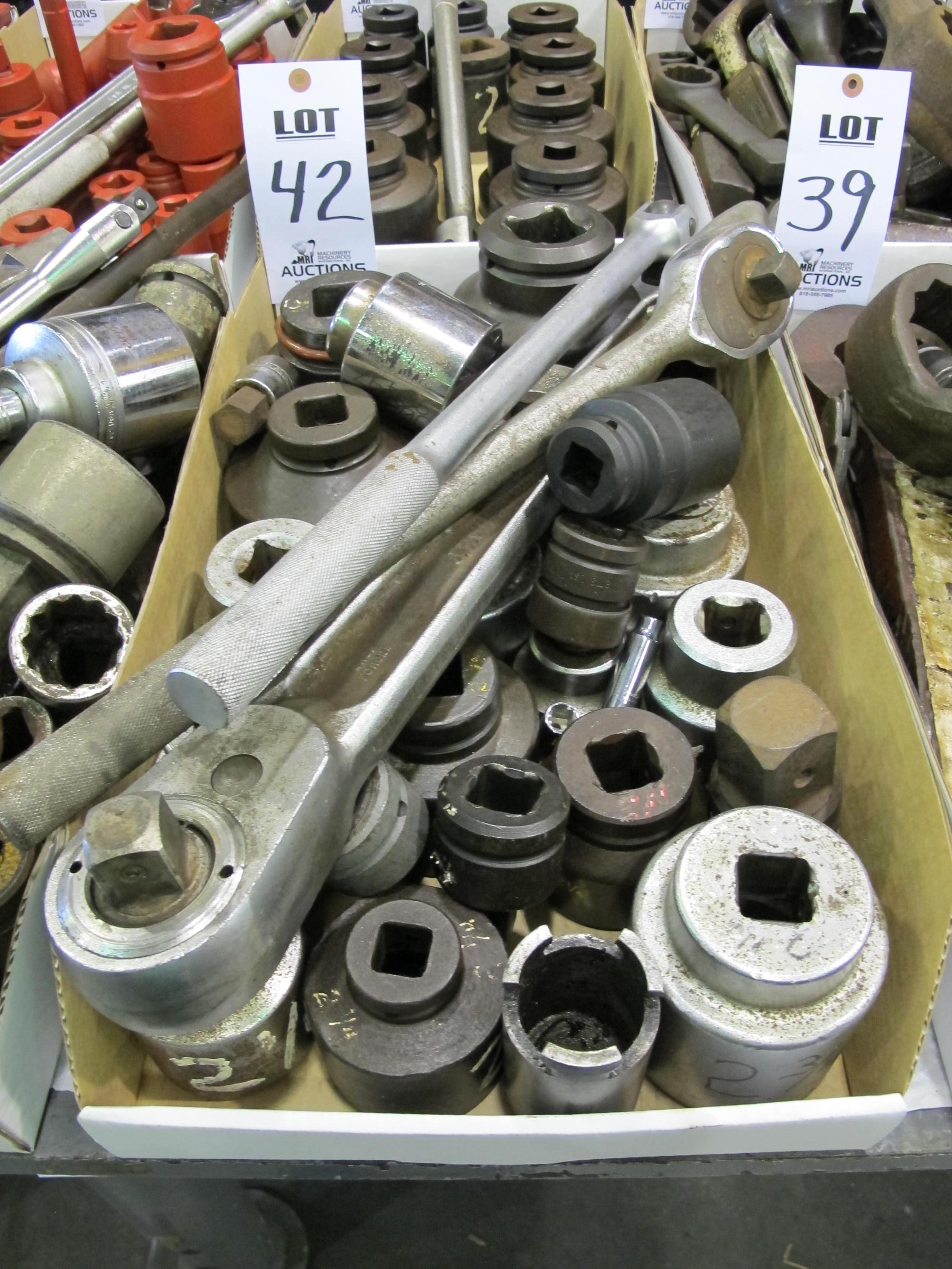 LOT ASST'D SOCKETS W/ RATCHET (T-10) LOADING & HANDLING FEE $10-42