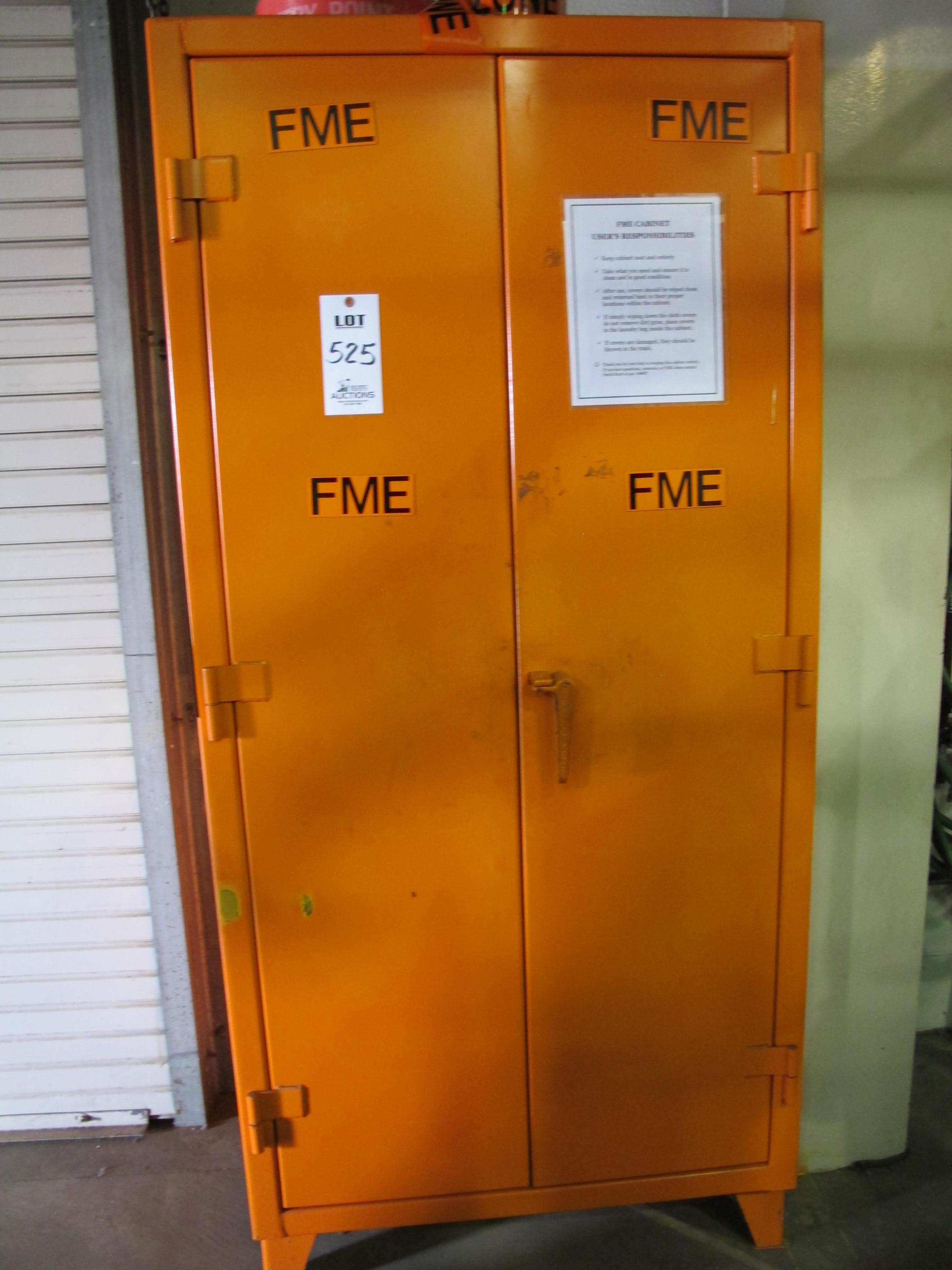 FME 2-DOOR STORAGE CABINET W/ CONTENTS (T-10) LOADING & HANDLING FEE $50-525