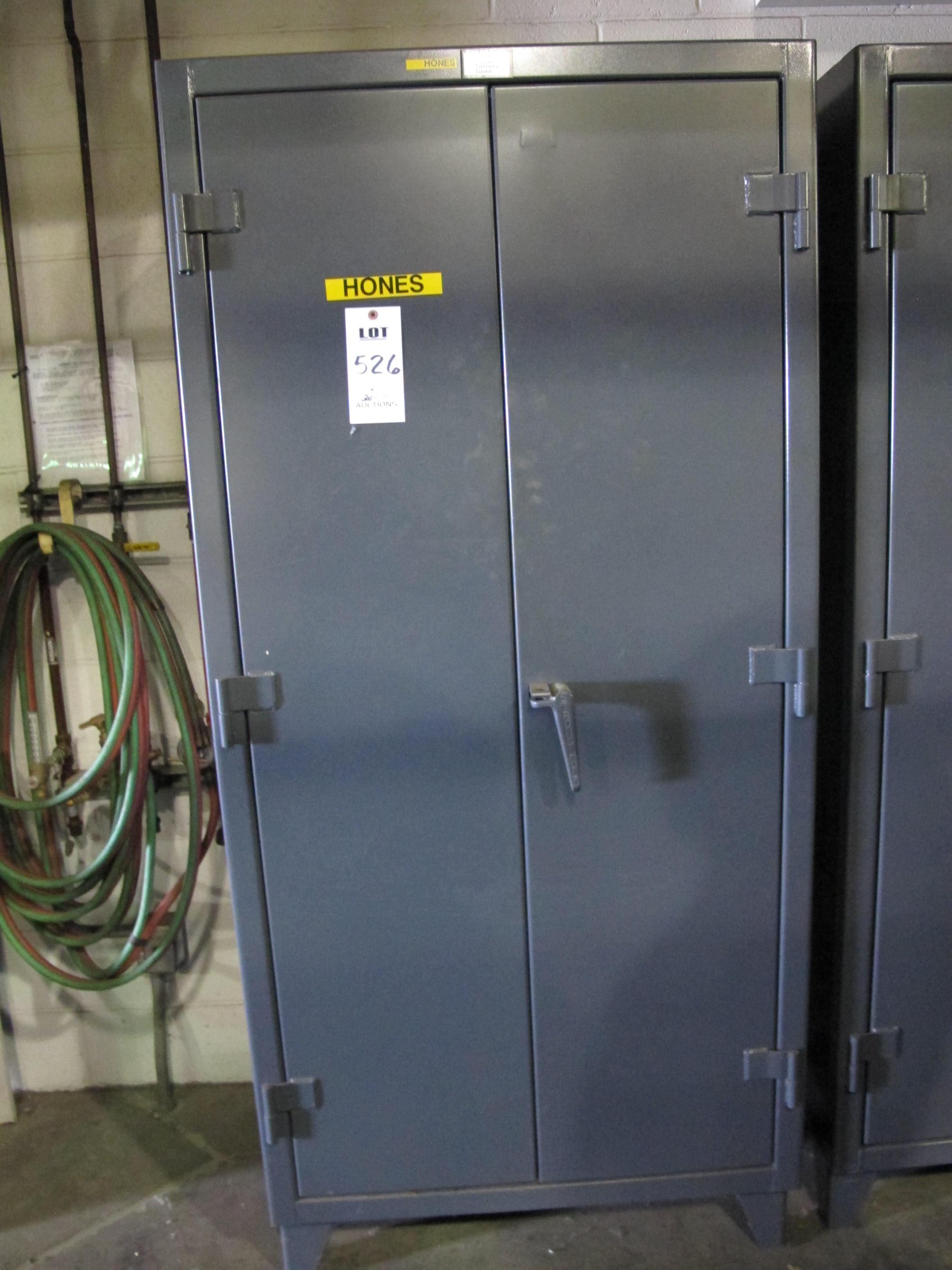 STRONG HOLD 2-DOOR STORAGE CABINET W/ CONTENTS (T-10) LOADING & HANDLING FEE $50-526