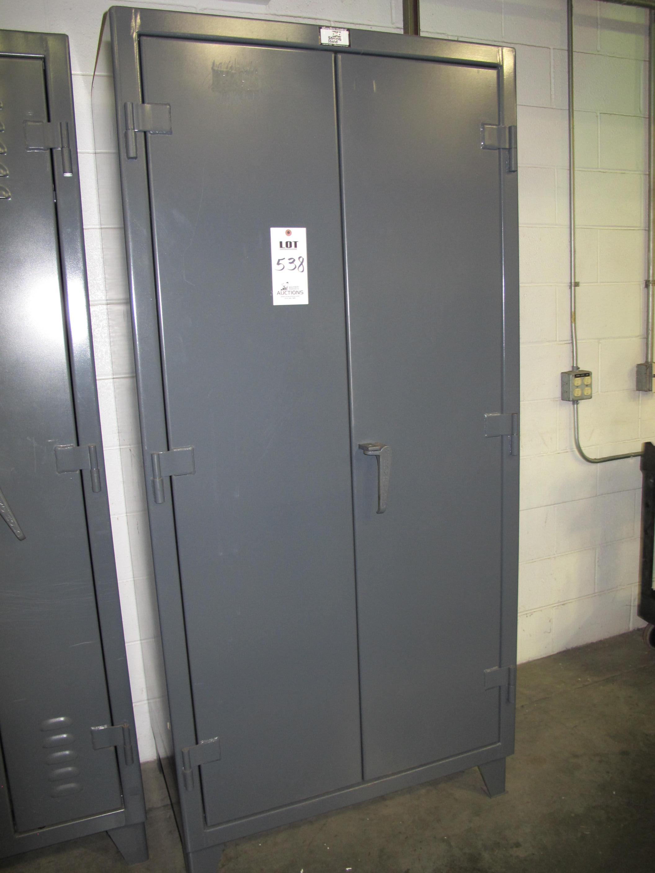 STRONG HOLD 2-DOOR STORAGE CABINET W/ CONTENTS (T-10) LOADING & HANDLING FEE $50-538