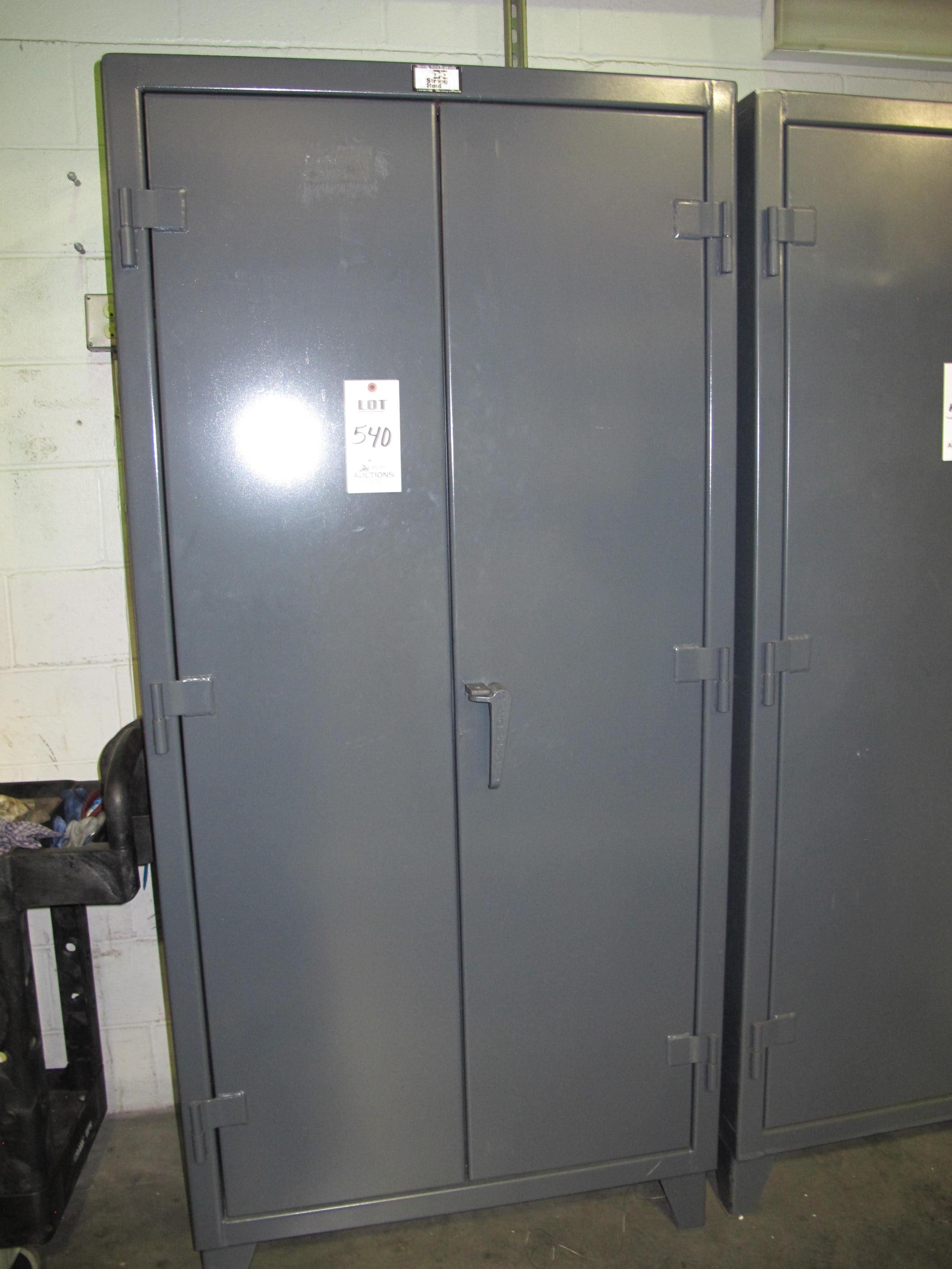 STRONG HOLD 2-DOOR STORAGE CABINET W/ CONTENTS (T-10) LOADING & HANDLING FEE $50-540