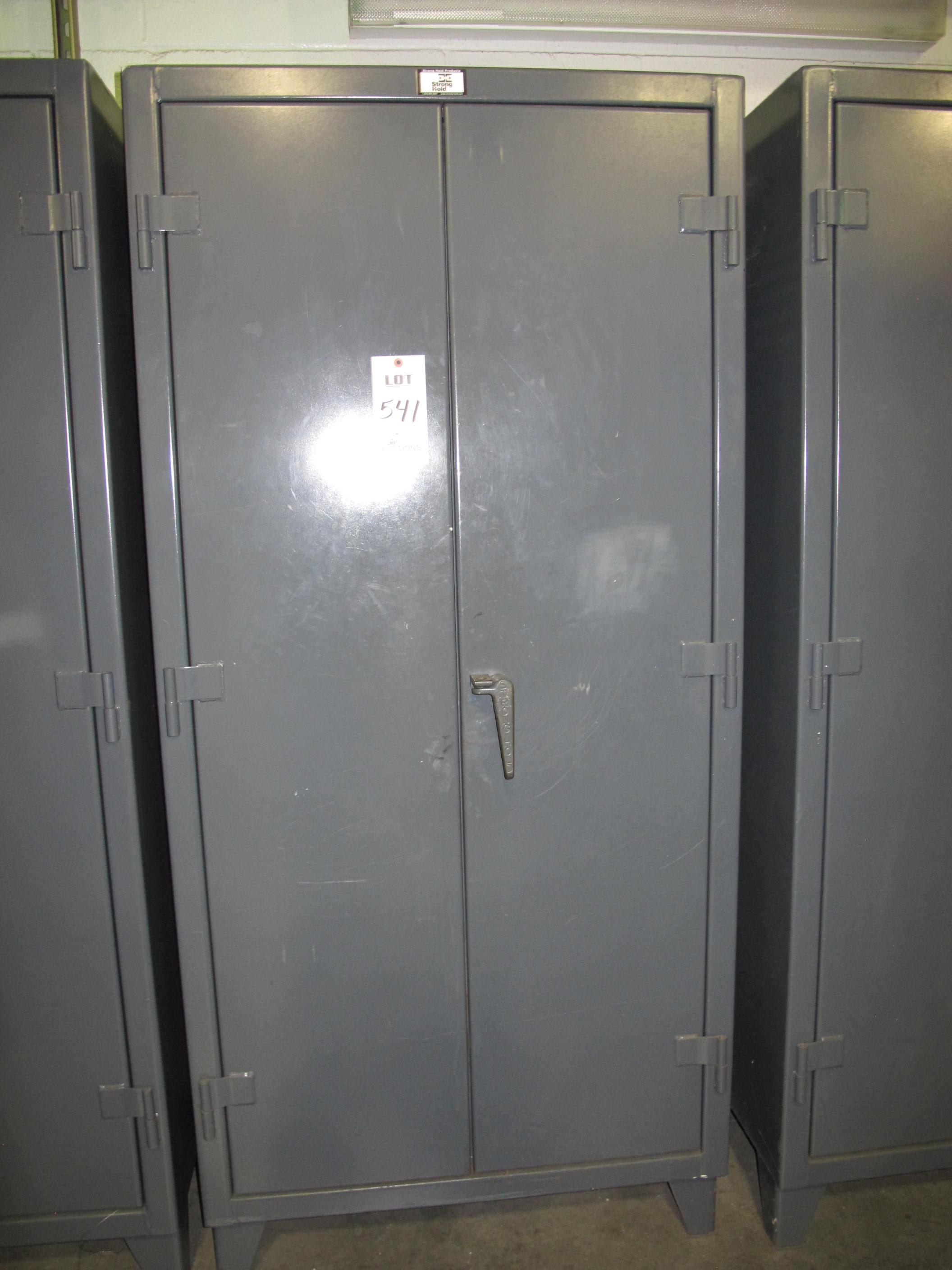 STRONG HOLD 2-DOOR STORAGE CABINET W/ CONTENTS (T-10) LOADING & HANDLING FEE $50-541
