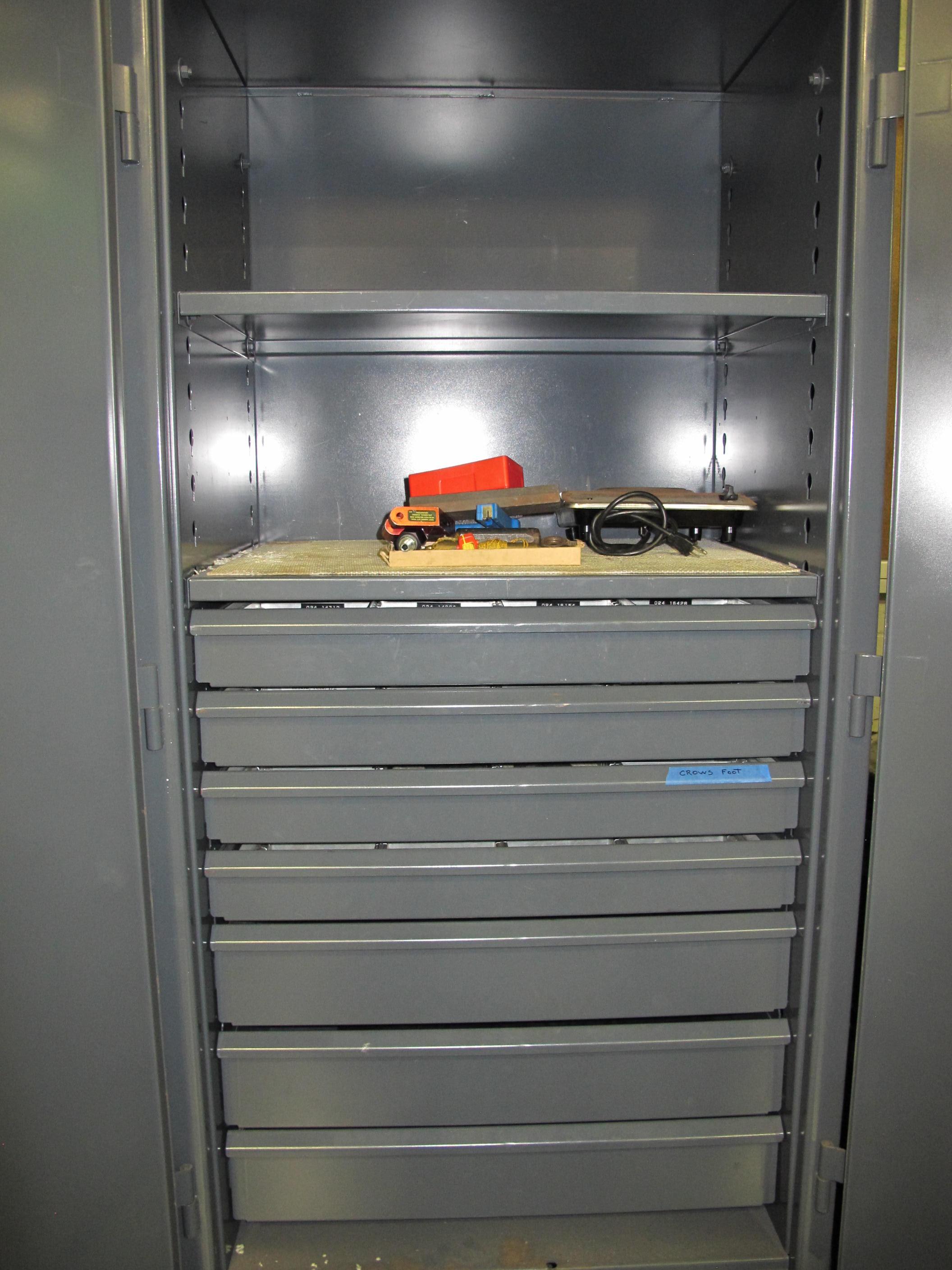 STRONG HOLD 2-DOOR STORAGE CABINET W/ CONTENTS (T-10) LOADING & HANDLING FEE $50-542