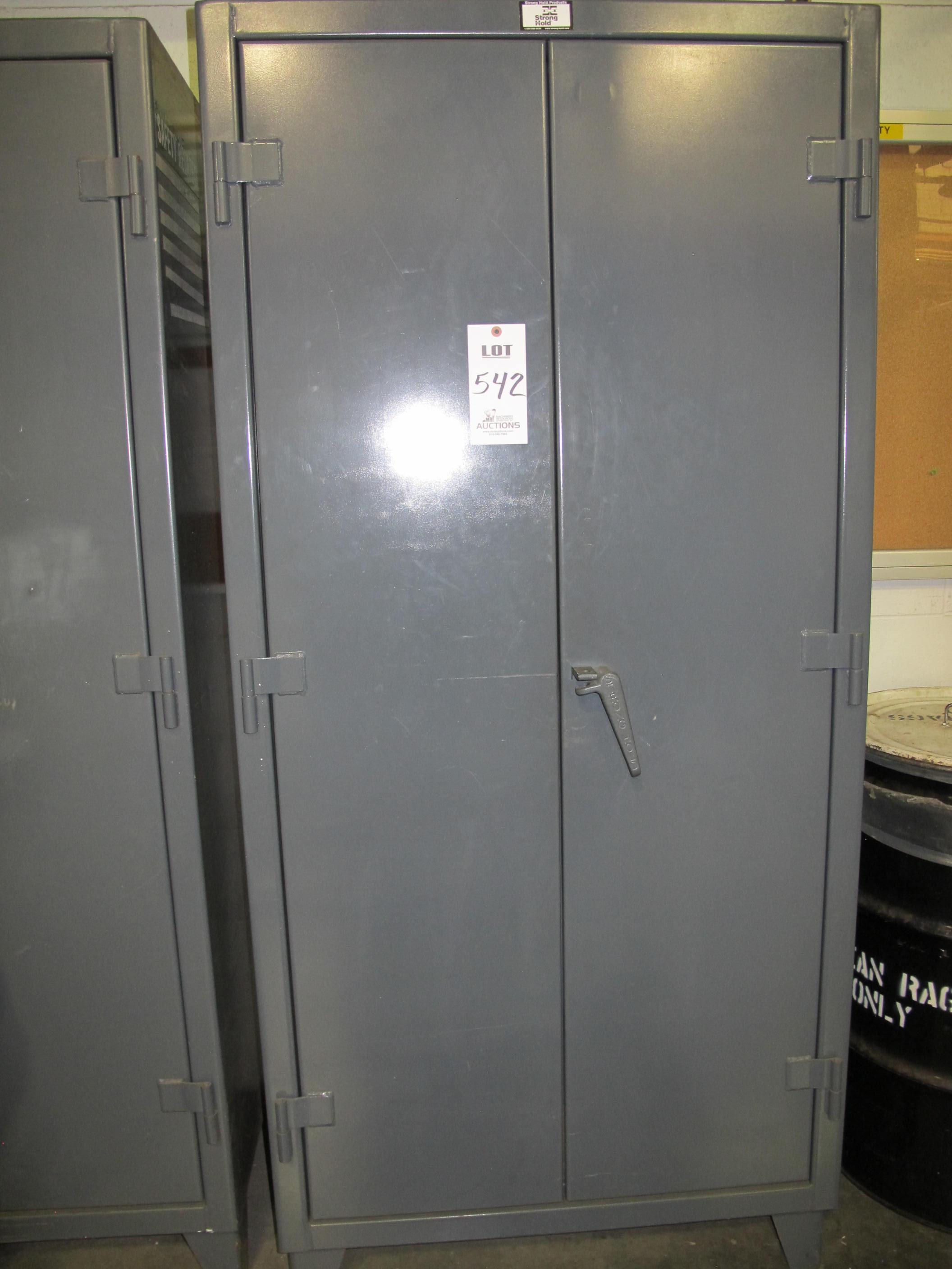 STRONG HOLD 2-DOOR STORAGE CABINET W/ CONTENTS (T-10) LOADING & HANDLING FEE $50-542