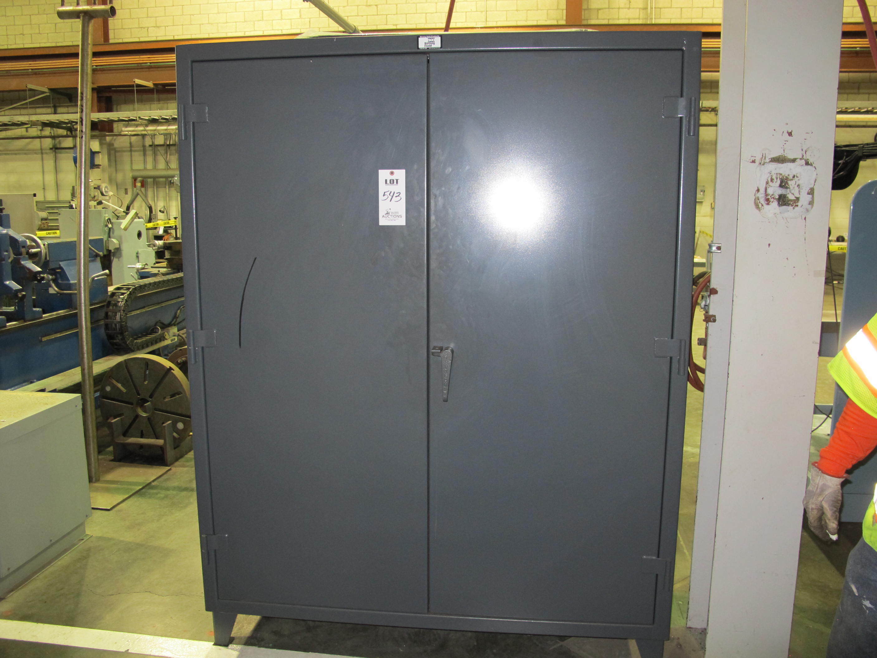 STRONG HOLD 2-DOOR STORAGE CABINET W/ CONTENTS (T-10) LOADING & HANDLING FEE $50-543