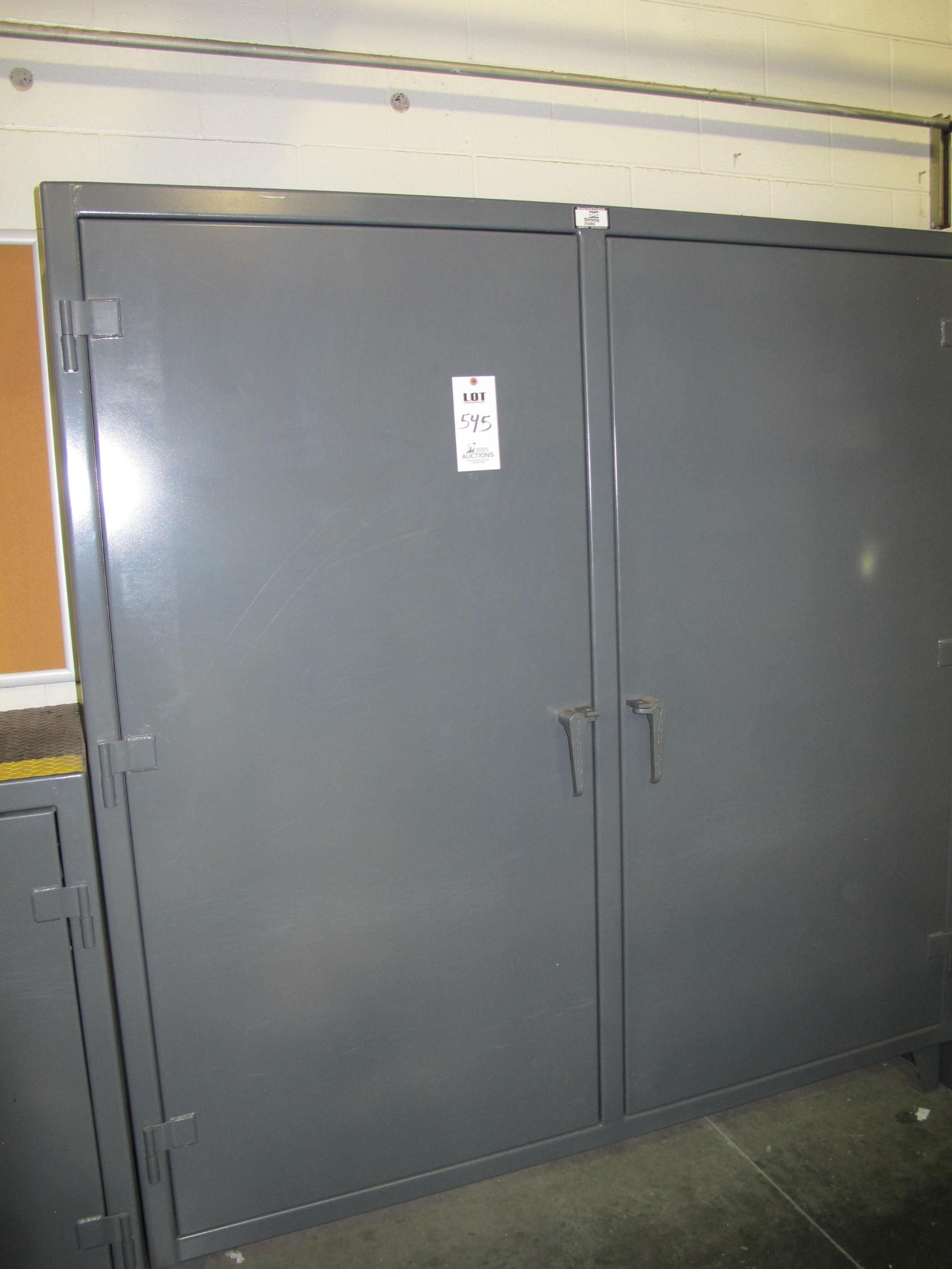 STRONG HOLD 2-DOOR STORAGE CABINET W/ CONTENTS (T-10) LOADING & HANDLING FEE $50-545