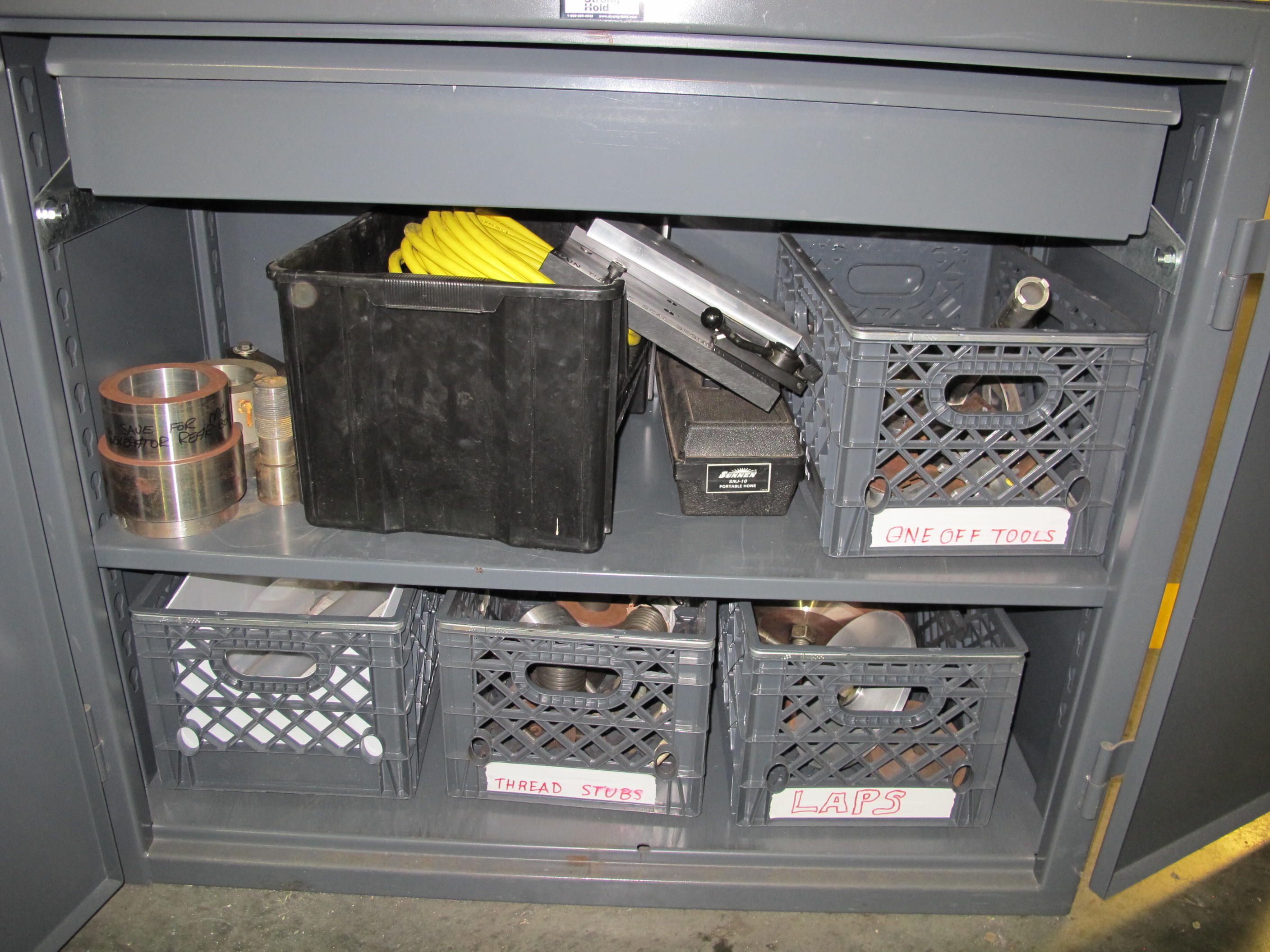 STRONG HOLD 2-DOOR STORAGE CABINET W/ CONTENTS (T-10) LOADING & HANDLING FEE $50-547