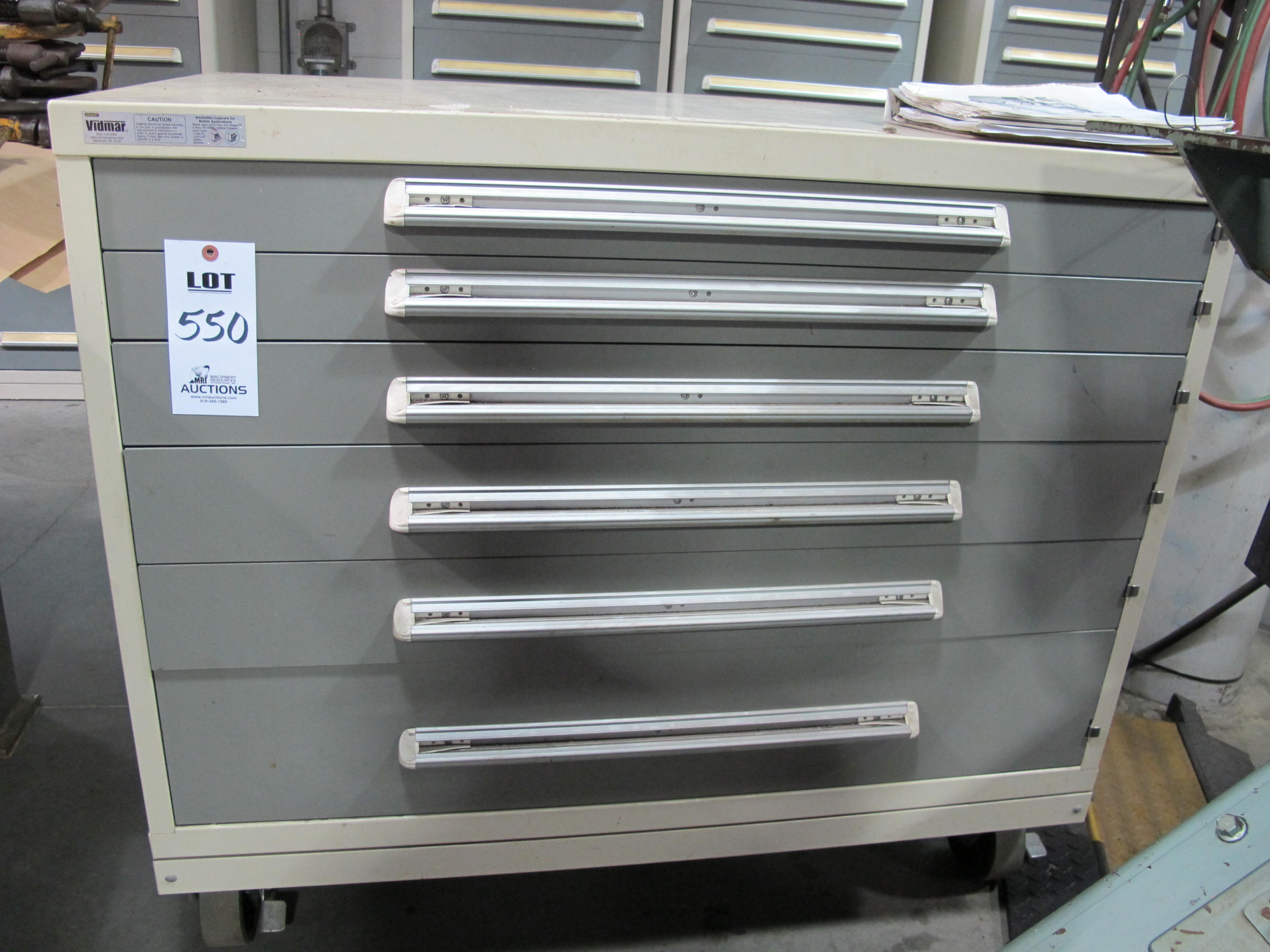 VIDMAR 6-DRAWER TOOL CABINET W/ DIES FOR PIRANHA (T-10) LOADING & HANDLING FEE $50-550