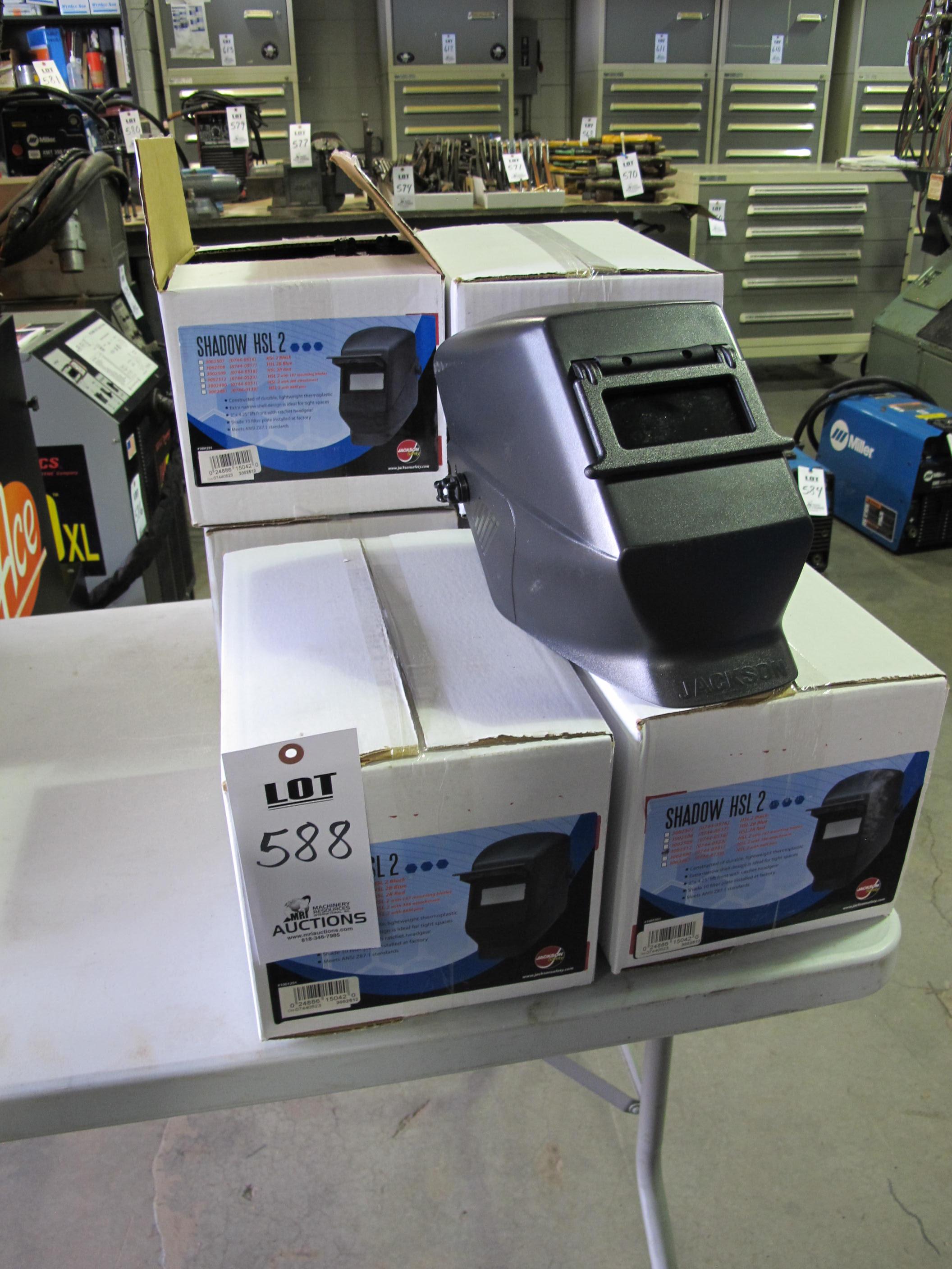 LOT (7) JACKSON WELDING HELMETS (T-10) LOADING & HANDLING FEE $10-588