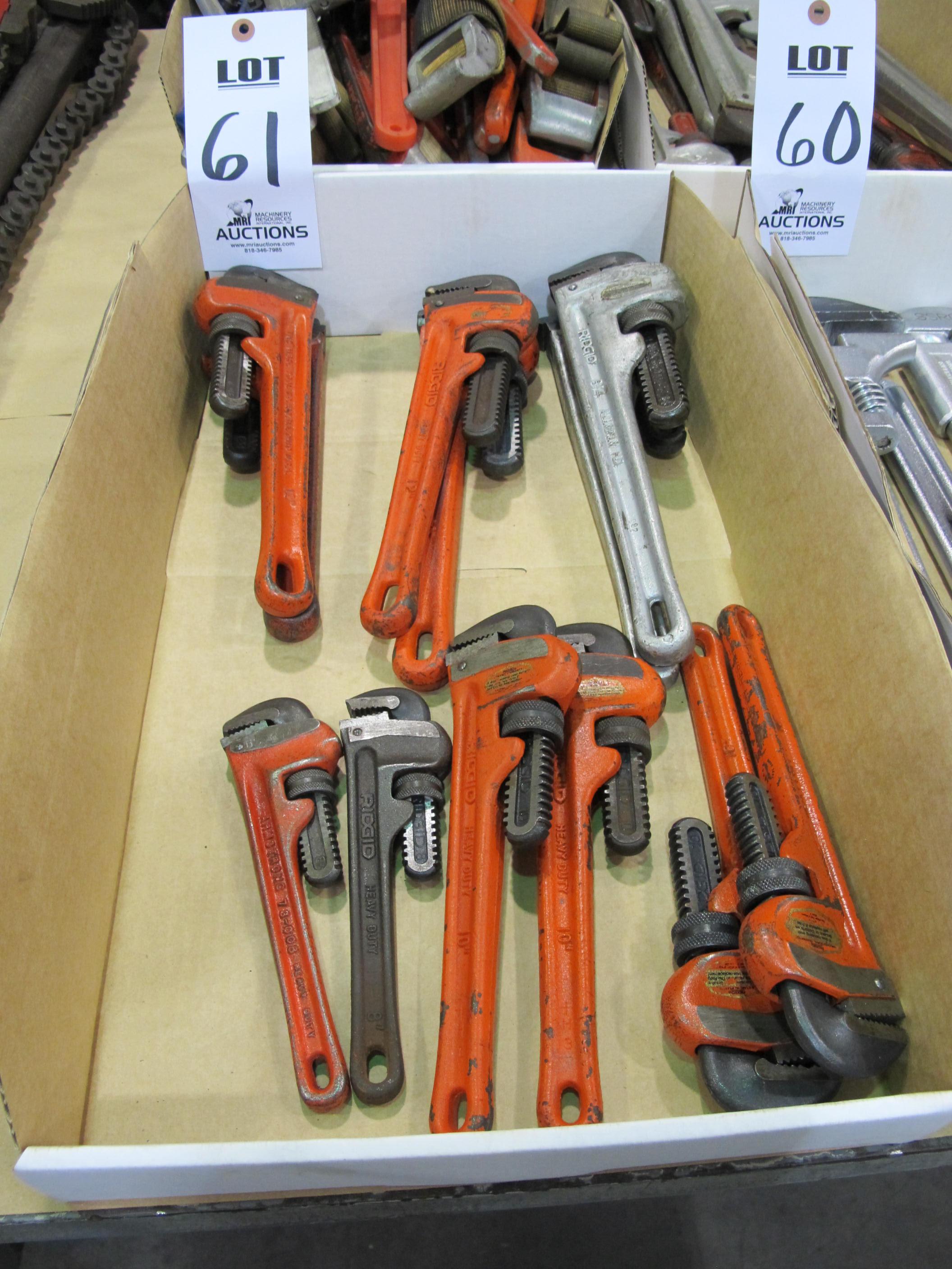 LOT (12) ASST'D PIPE WRENCHES (T-10) LOADING & HANDLING FEE $10-61