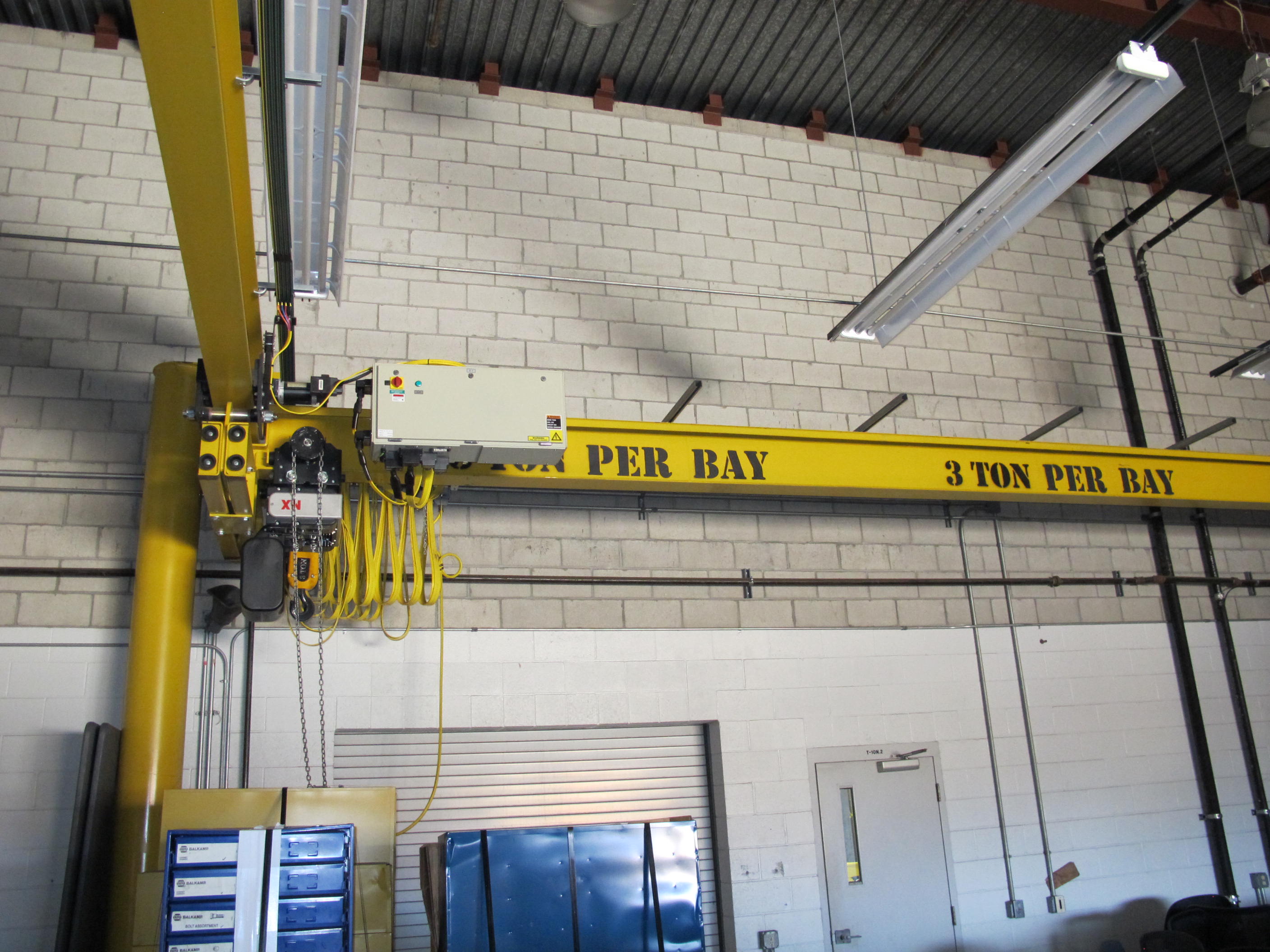 KUNDEL 30' W 40' L OVER HEAD CRANE, 3-TON W/ (2) 3-TON KONECRANES ELECTRIC CRANES (T-10) LOADING & HANDLING FEE $6,000-616A