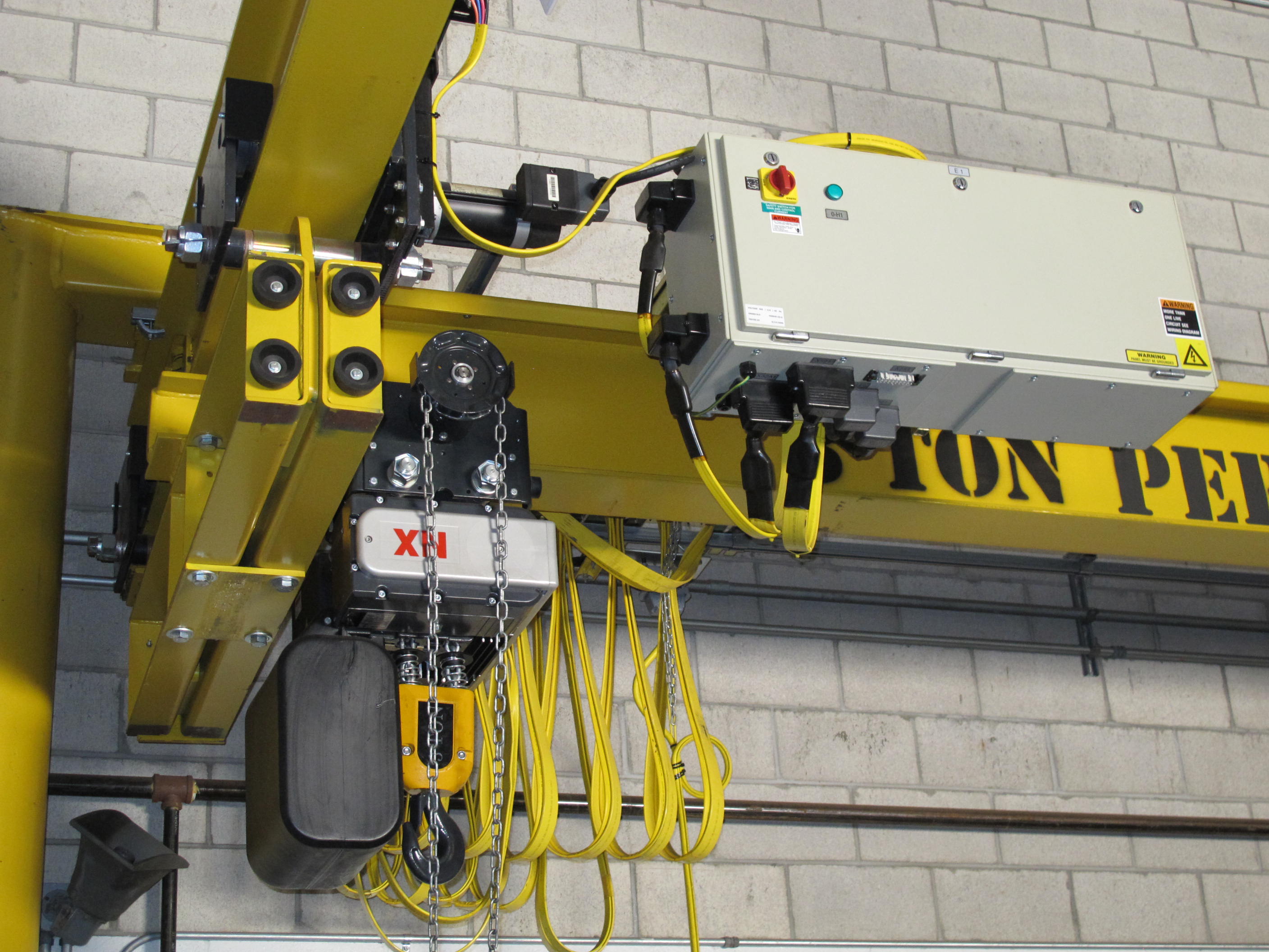 KUNDEL 30' W 40' L OVER HEAD CRANE, 3-TON W/ (2) 3-TON KONECRANES ELECTRIC CRANES (T-10) LOADING & HANDLING FEE $6,000-616A