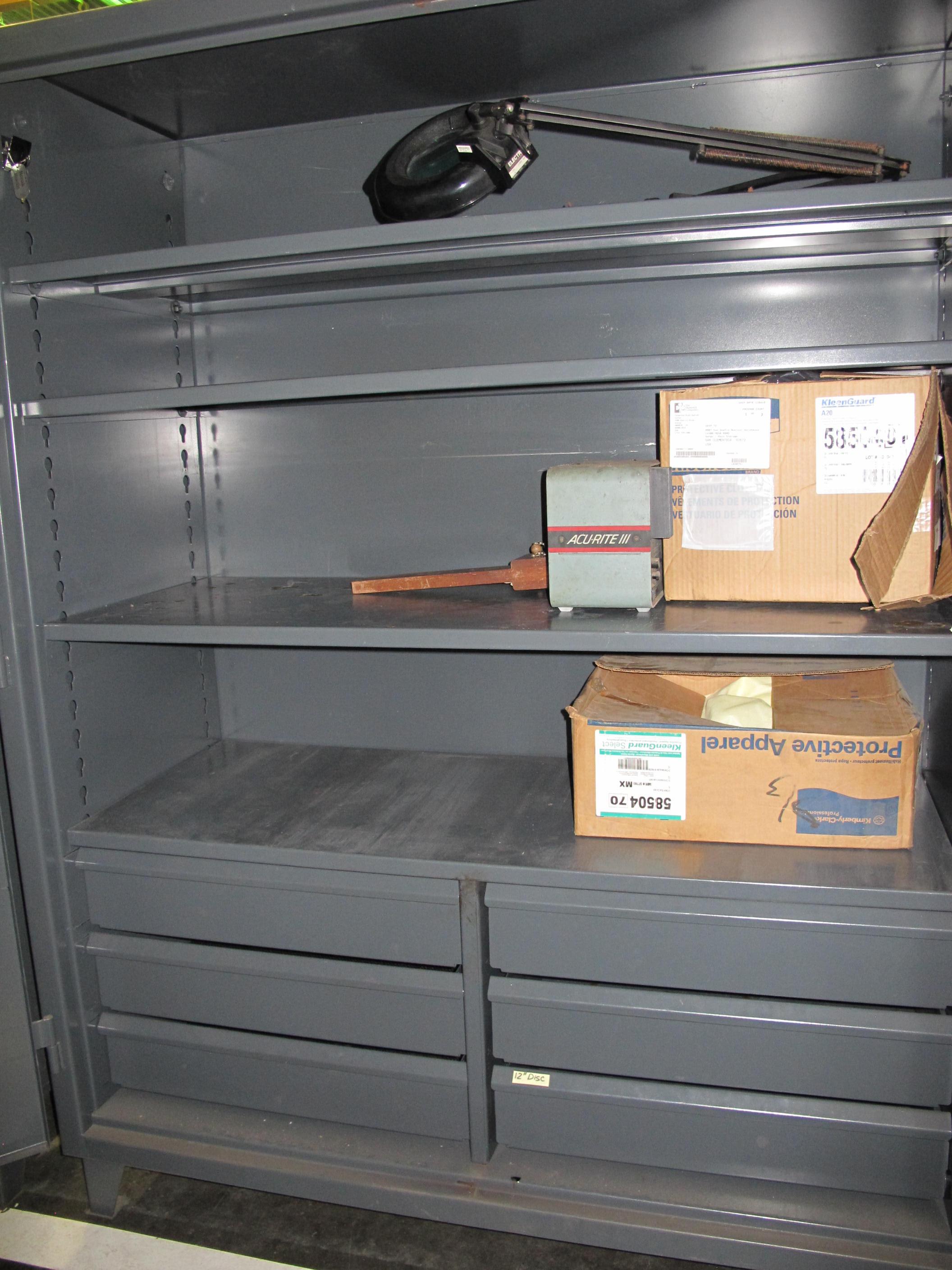 STRONG HOLD 2-DOOR STORAGE CABINET W/ CONTENTS (T-10) LOADING & HANDLING FEE $50-619