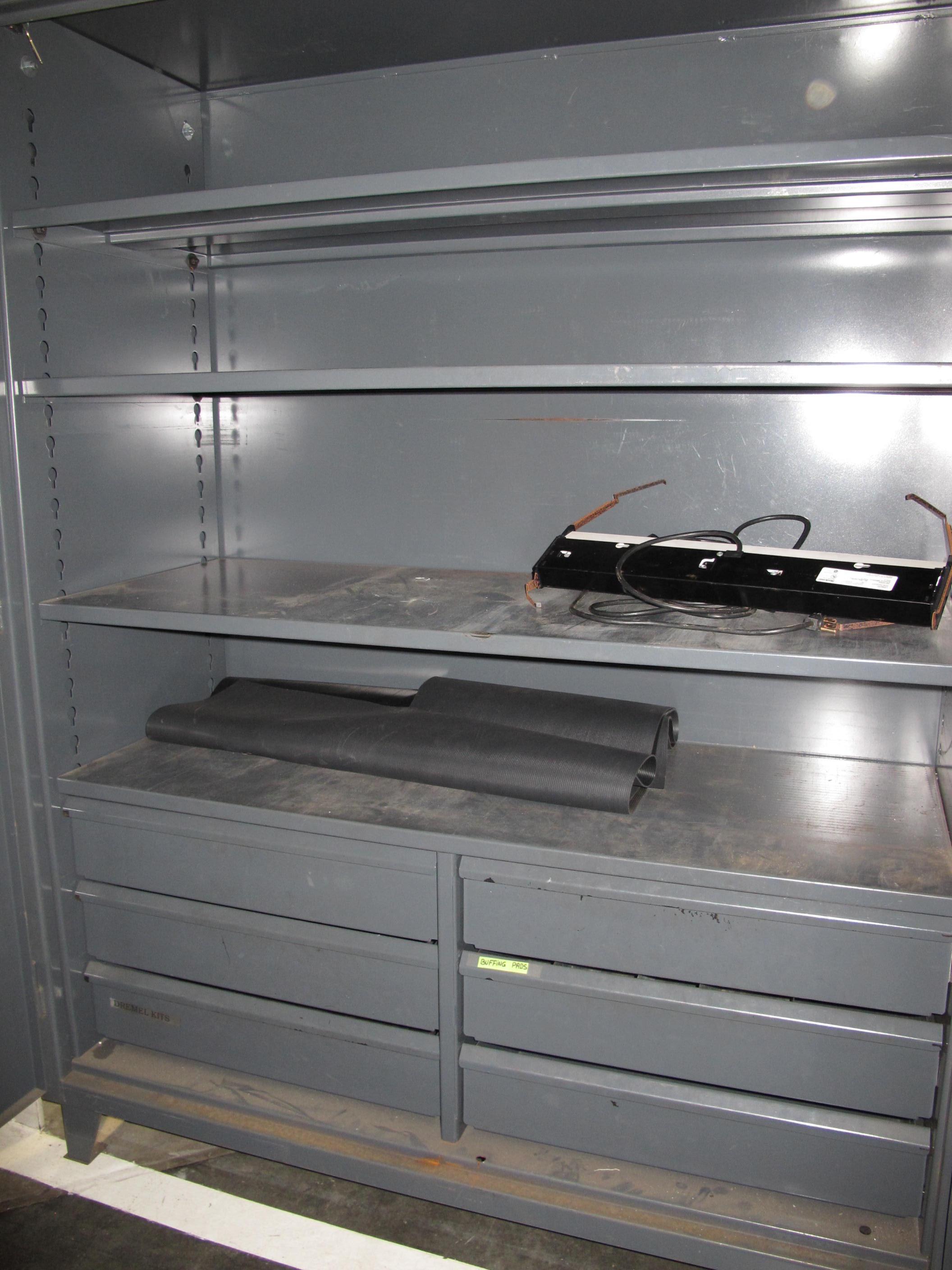 STRONG HOLD 2-DOOR STORAGE CABINET W/ CONTENTS (T-10) LOADING & HANDLING FEE $50-620