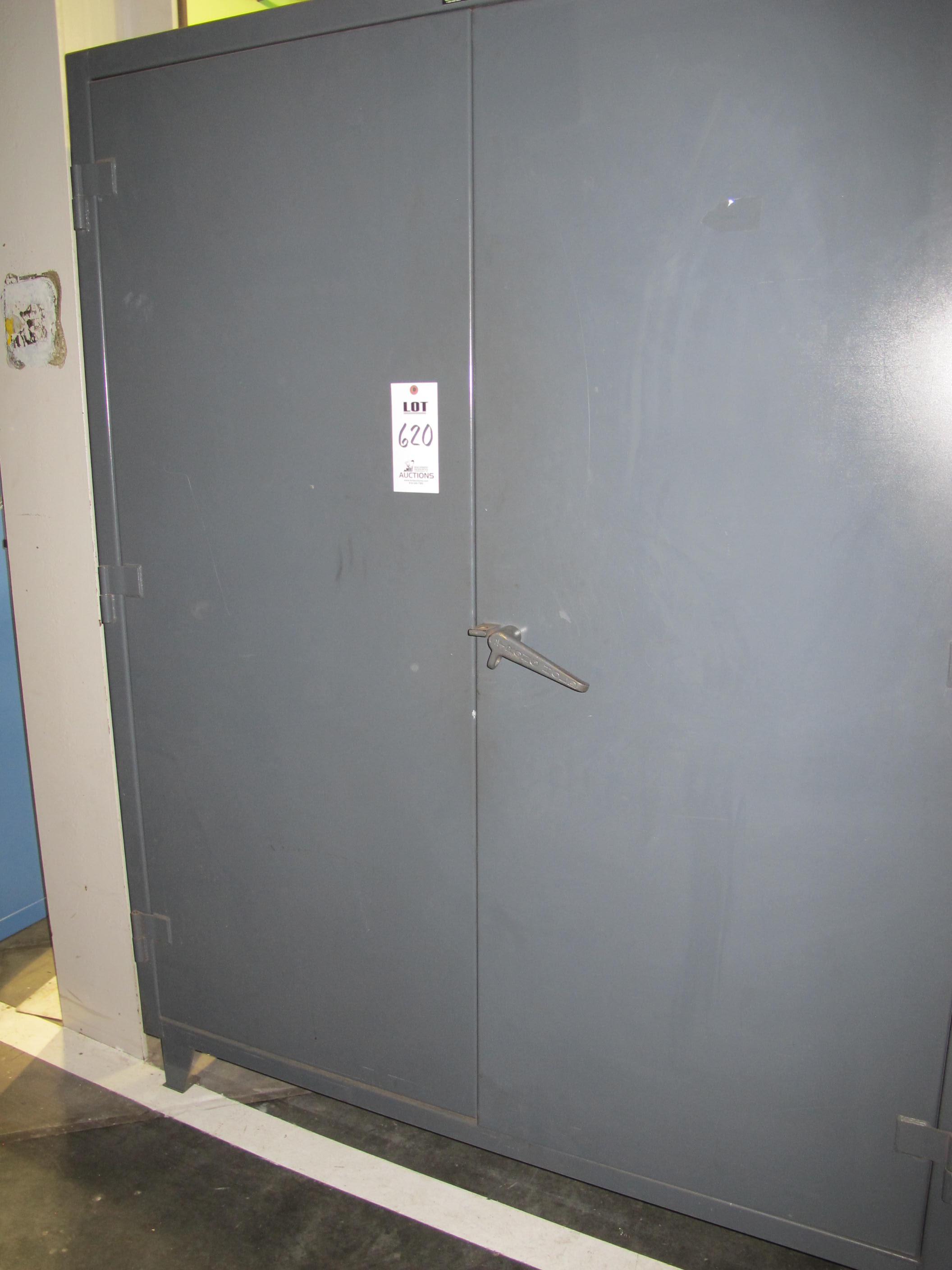 STRONG HOLD 2-DOOR STORAGE CABINET W/ CONTENTS (T-10) LOADING & HANDLING FEE $50-620