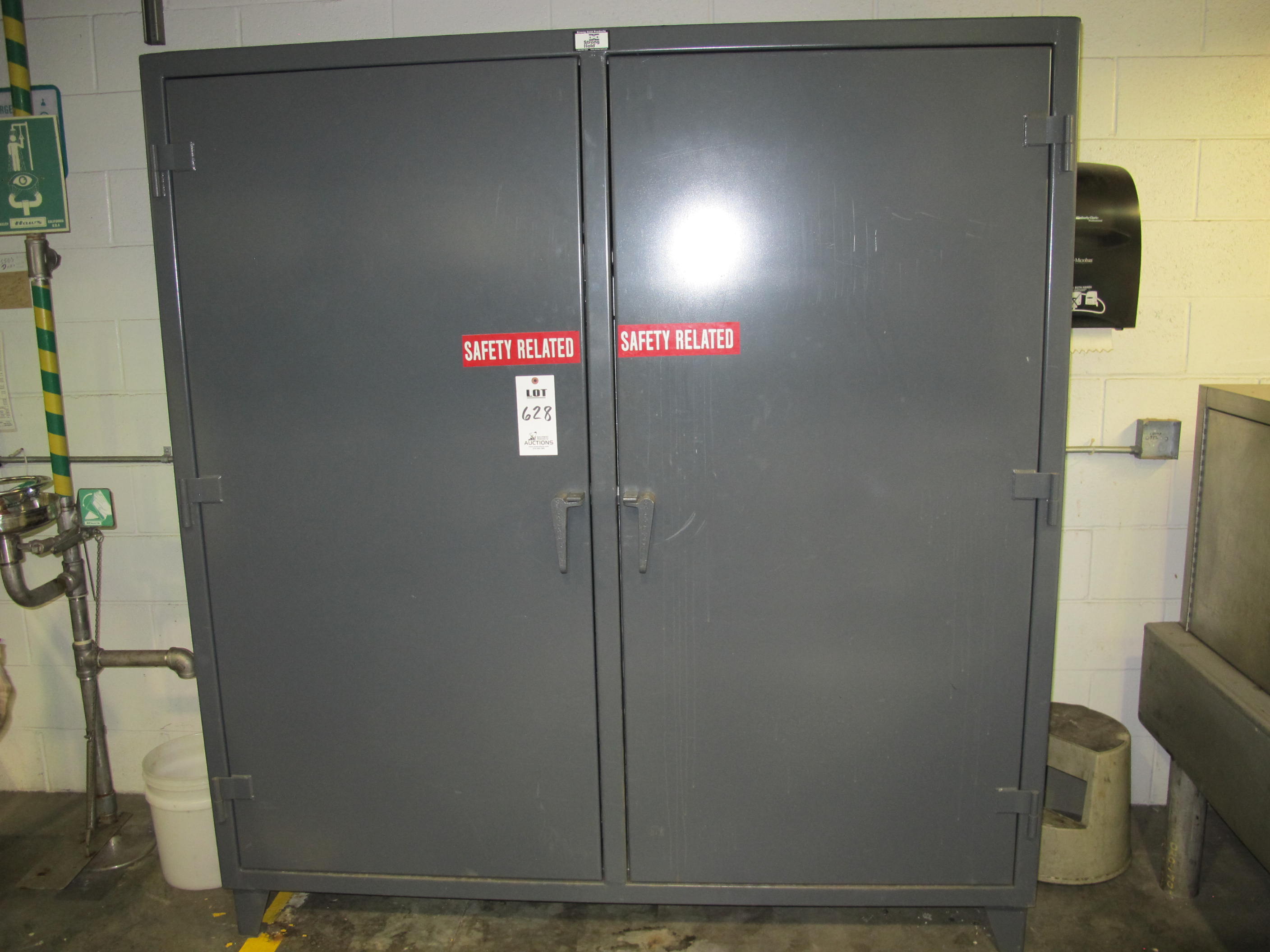 STRONG HOLD 2-DOOR STORAGE CABINET W/ CONTENTS (T-10) LOADING & HANDLING FEE $50-628