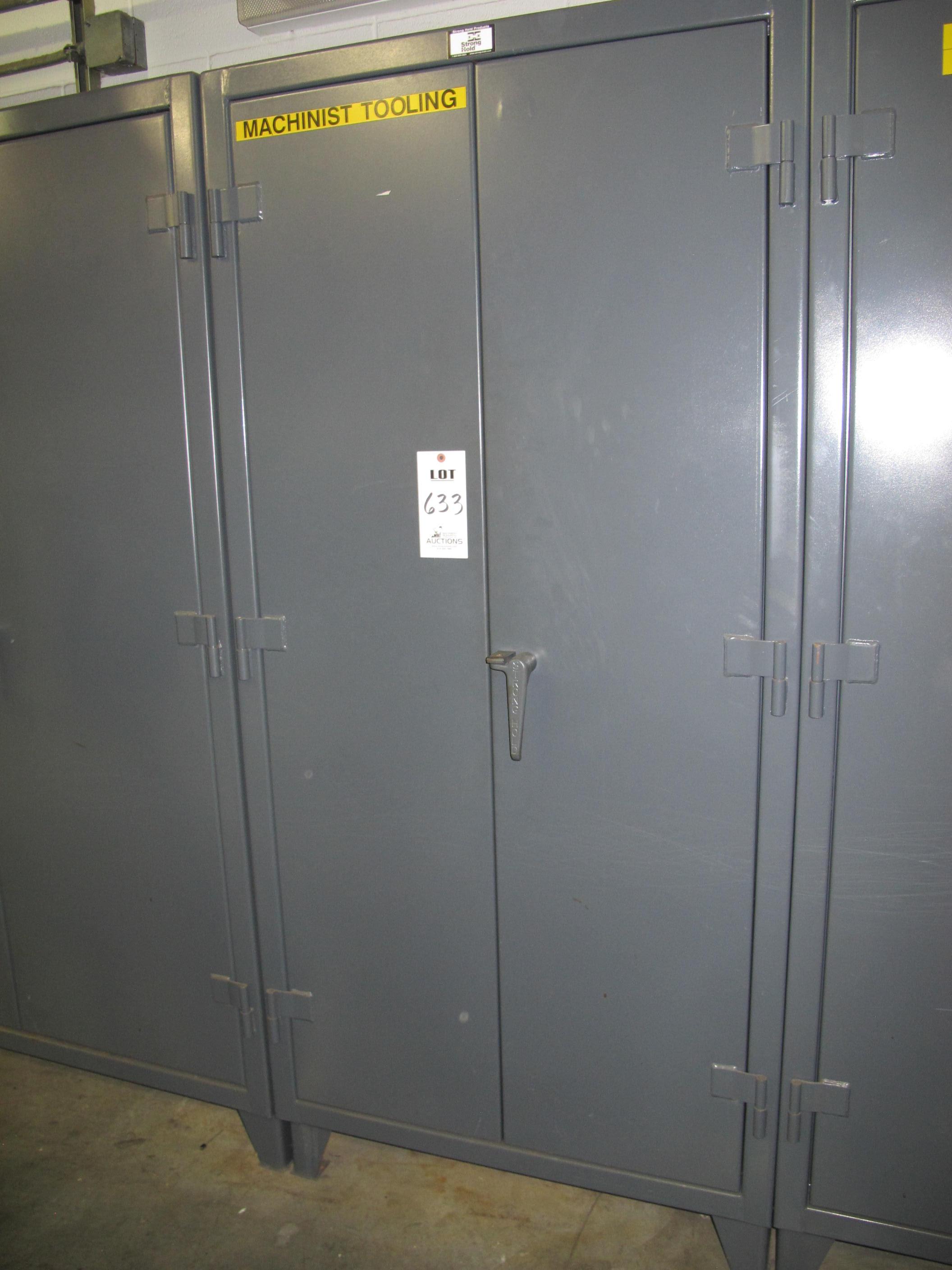 STRONG HOLD 2-DOOR STORAGE CABINET W/ CONTENTS (T-10) LOADING & HANDLING FEE $50-633