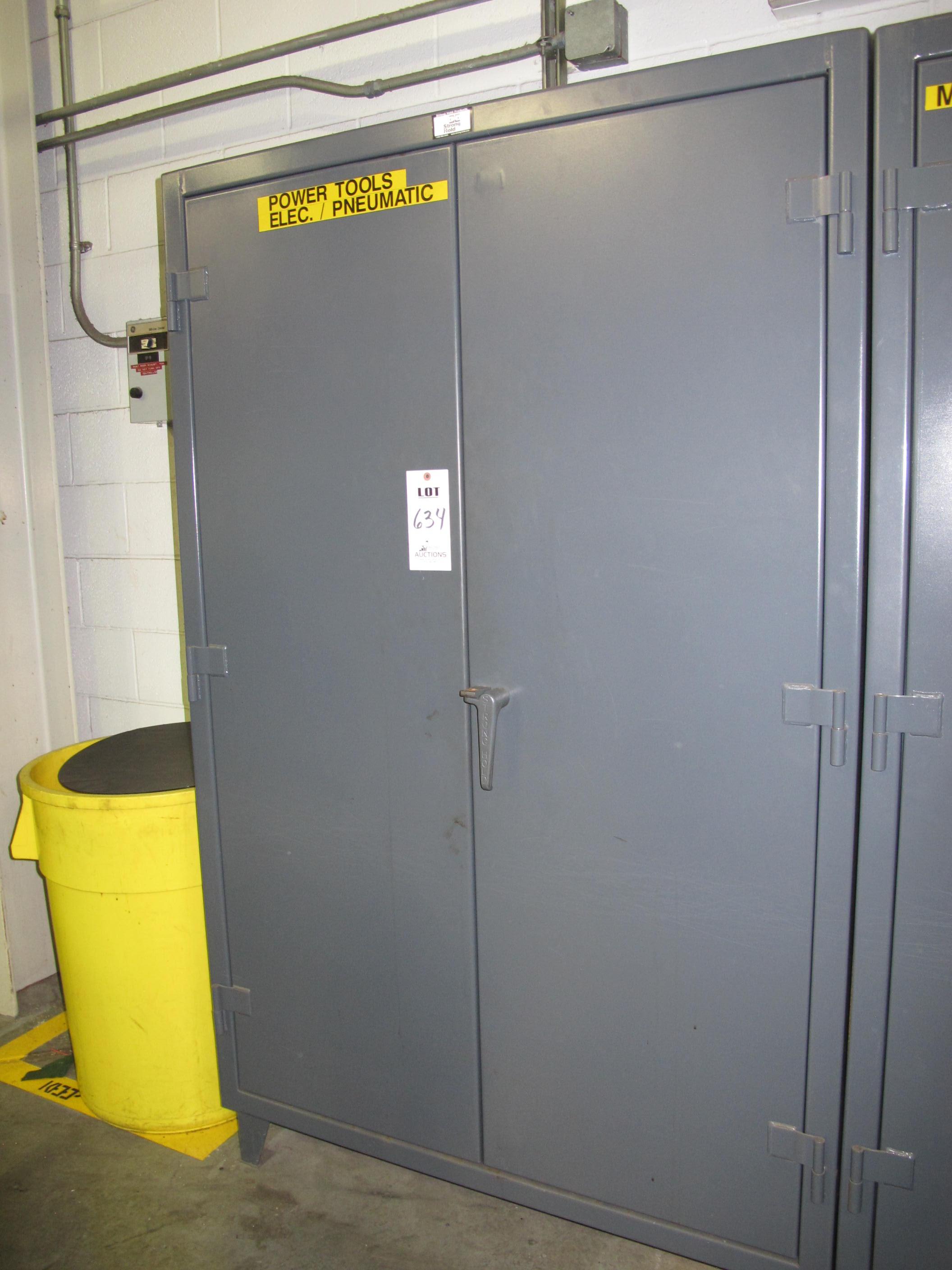 STRONG HOLD 2-DOOR STORAGE CABINET W/ CONTENTS (T-10) LOADING & HANDLING FEE $50-634