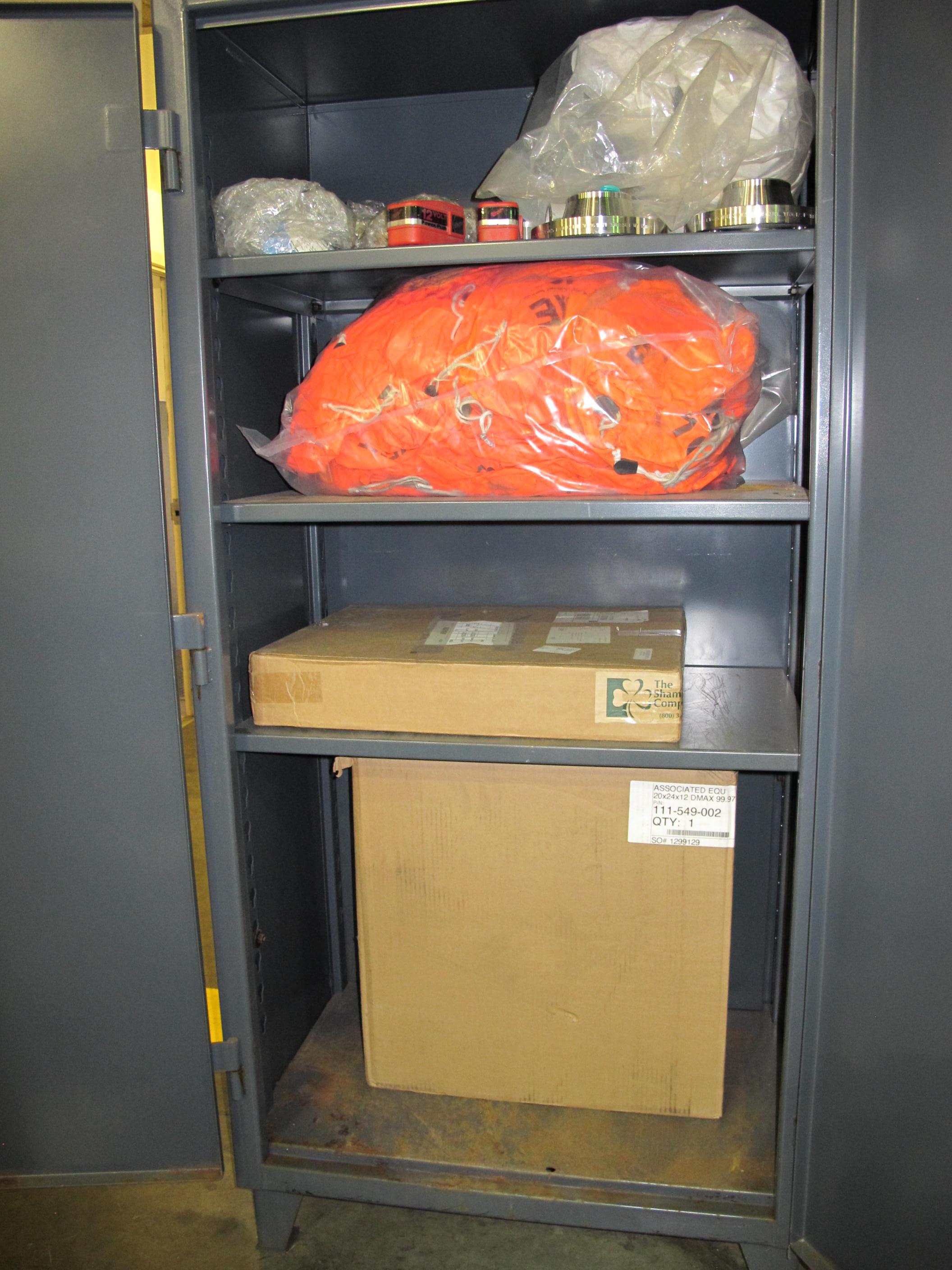 STRONG HOLD 2-DOOR STORAGE CABINET W/ CONTENTS (T-10) LOADING & HANDLING FEE $50-635