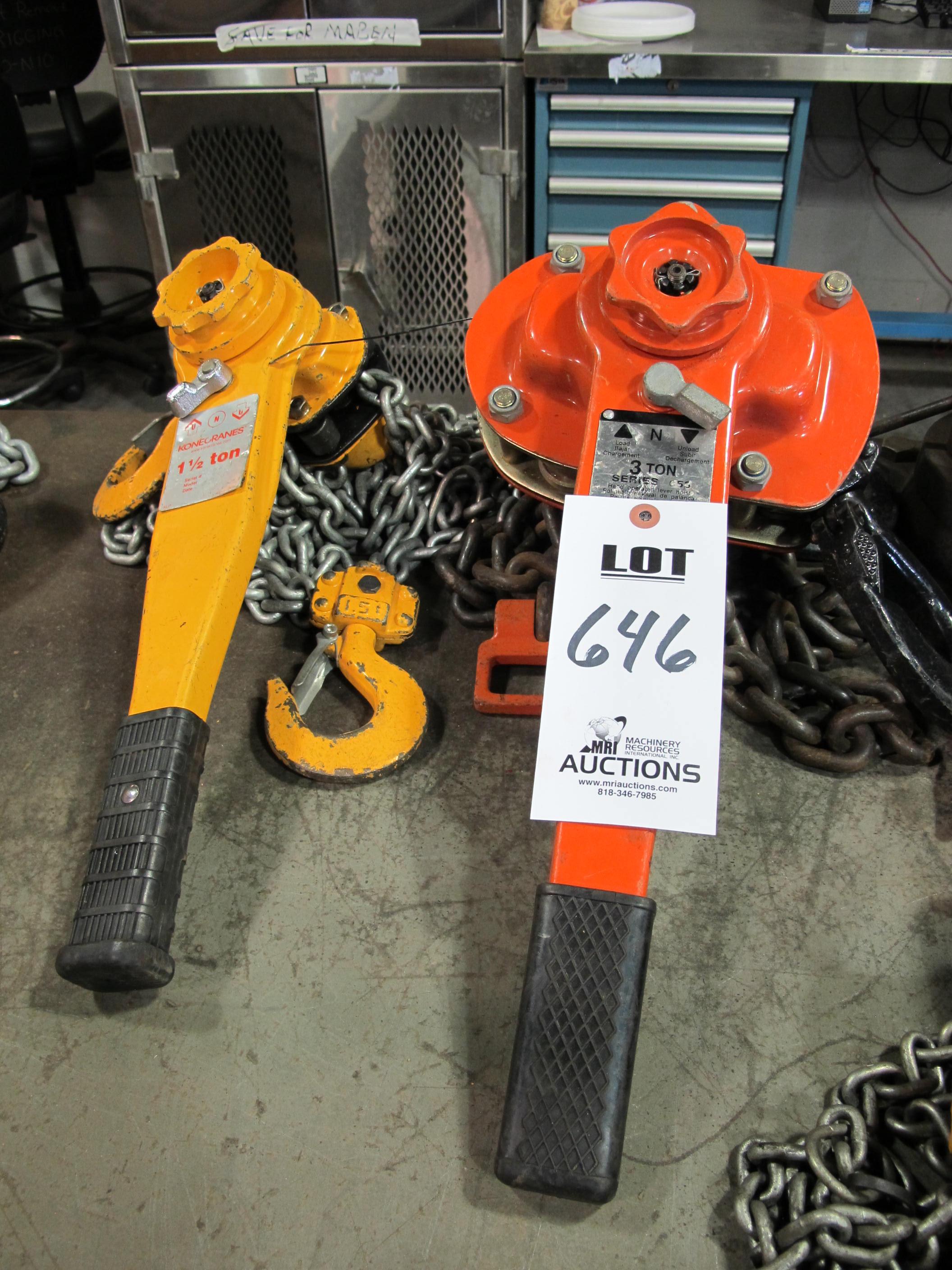 LOT (2) ASST'D HAND CRANES (T-10) LOADING & HANDLING FEE $25-646