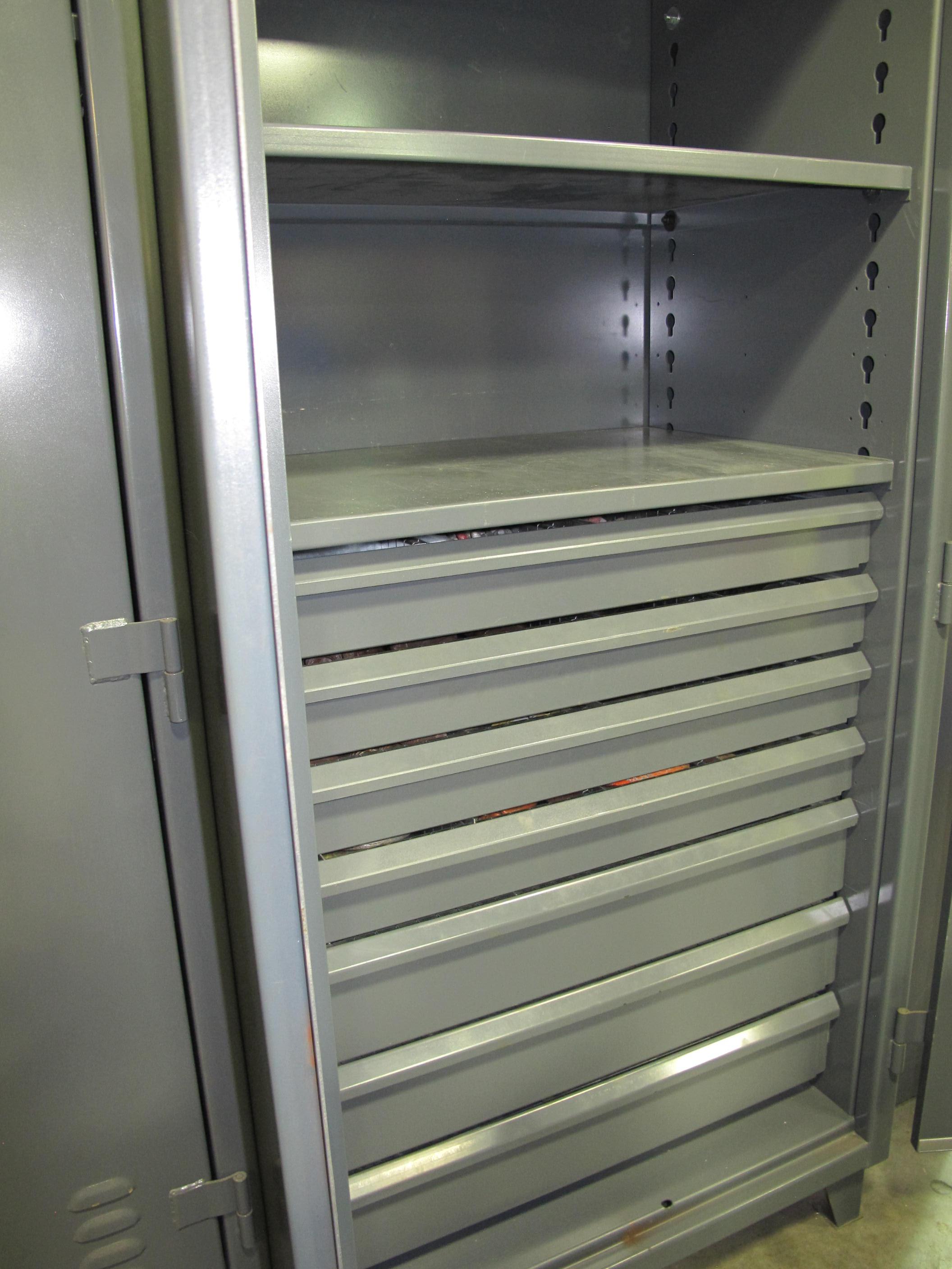 STRONG HOLD 2-DOOR STORAGE CABINET W/ CONTENTS (T-10) LOADING & HANDLING FEE $50-656