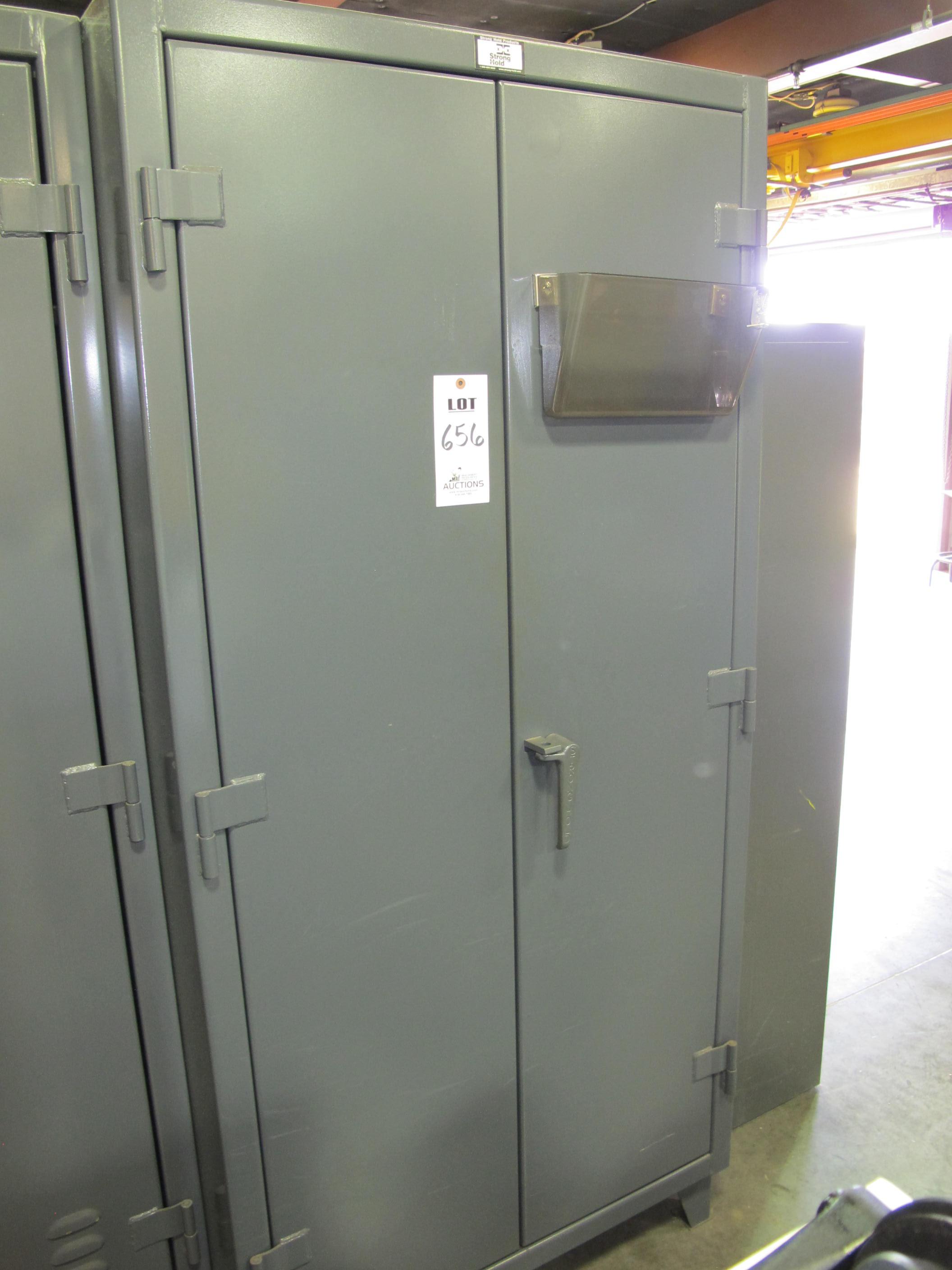 STRONG HOLD 2-DOOR STORAGE CABINET W/ CONTENTS (T-10) LOADING & HANDLING FEE $50-656