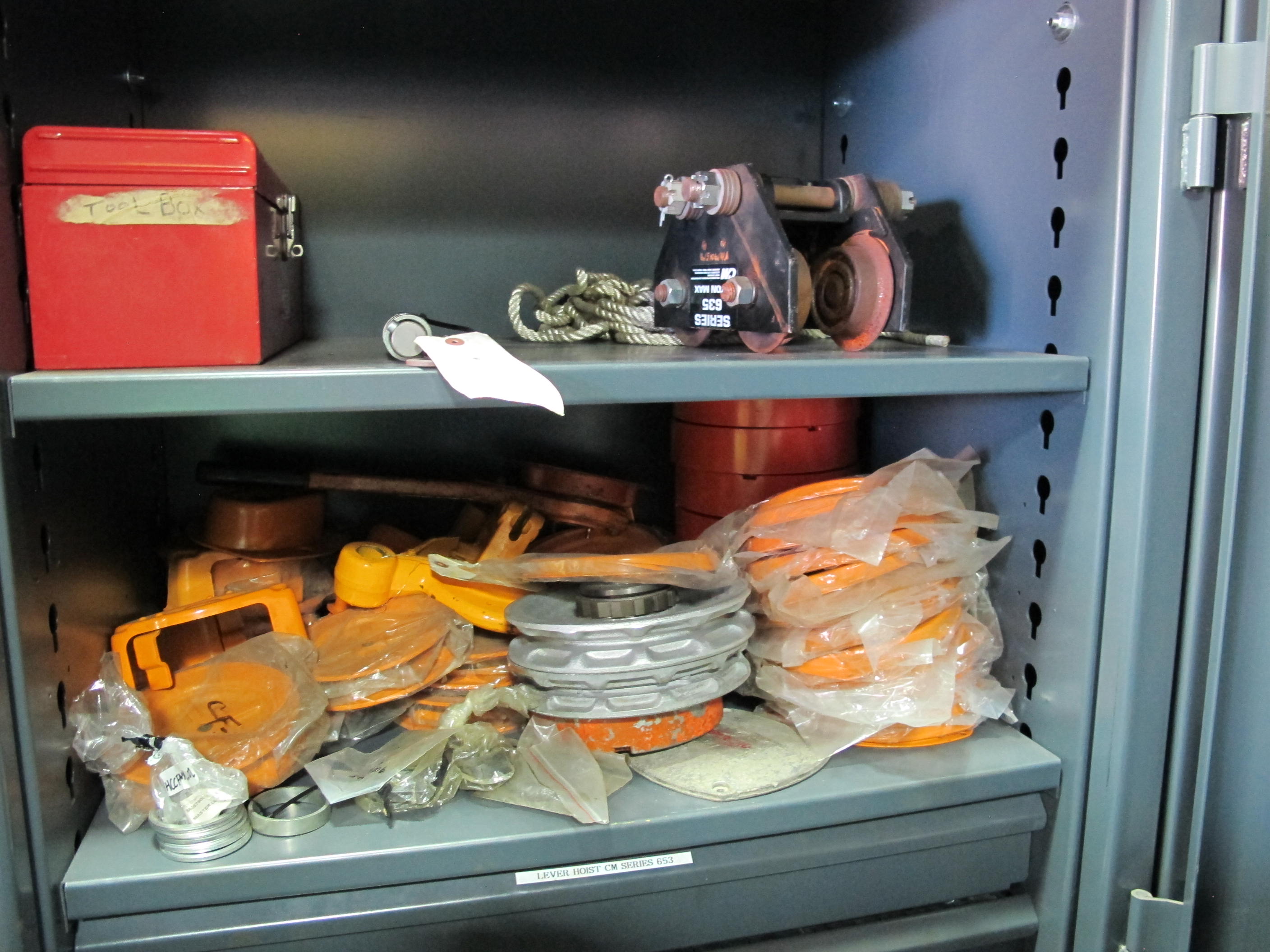 STRONG HOLD 2-DOOR STORAGE CABINET W/ CONTENTS (T-10) LOADING & HANDLING FEE $50-658