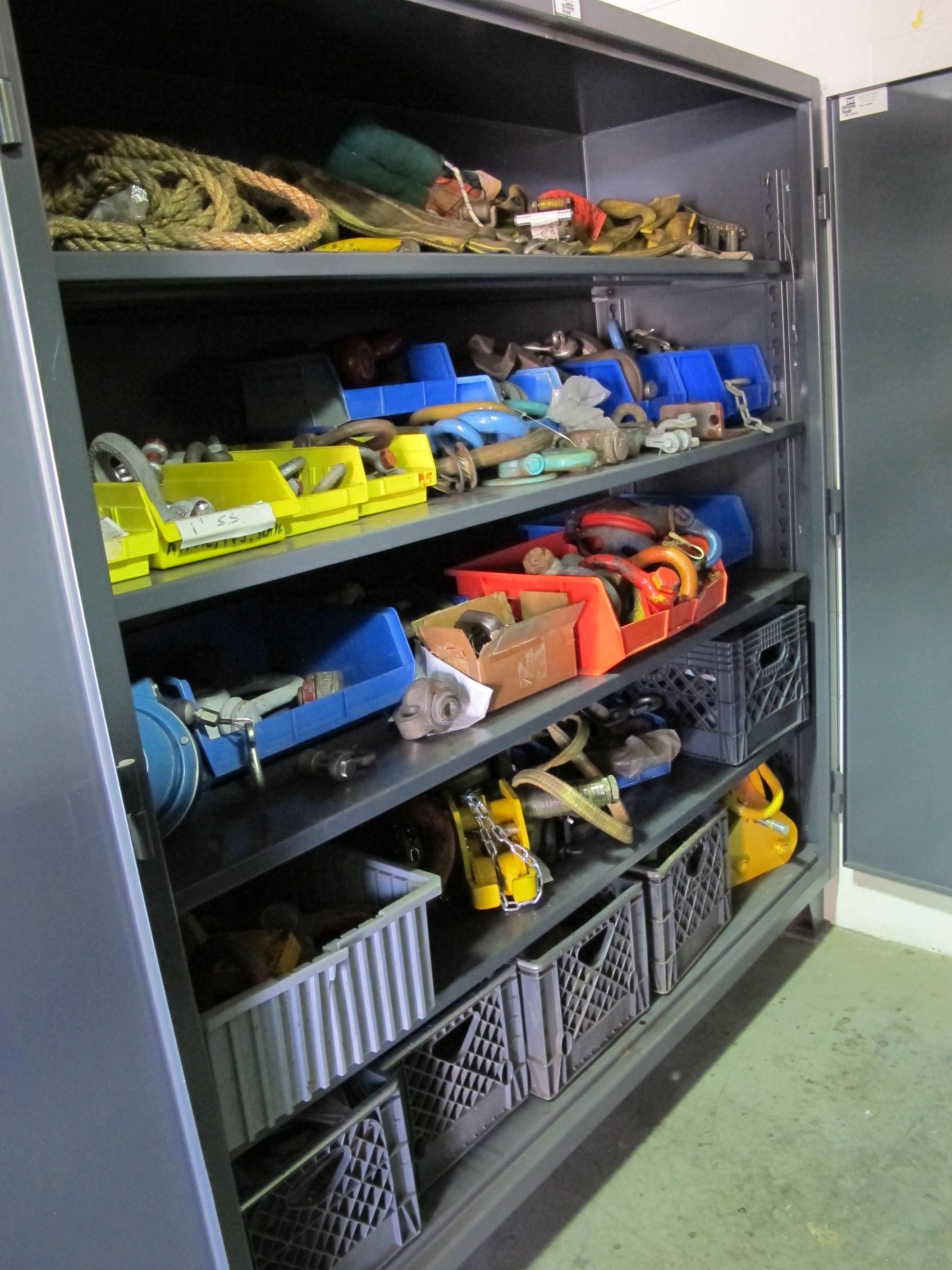 STRONG HOLD 2-DOOR STORAGE CABINET W/ CONTENTS (T-10) LOADING & HANDLING FEE $50-659