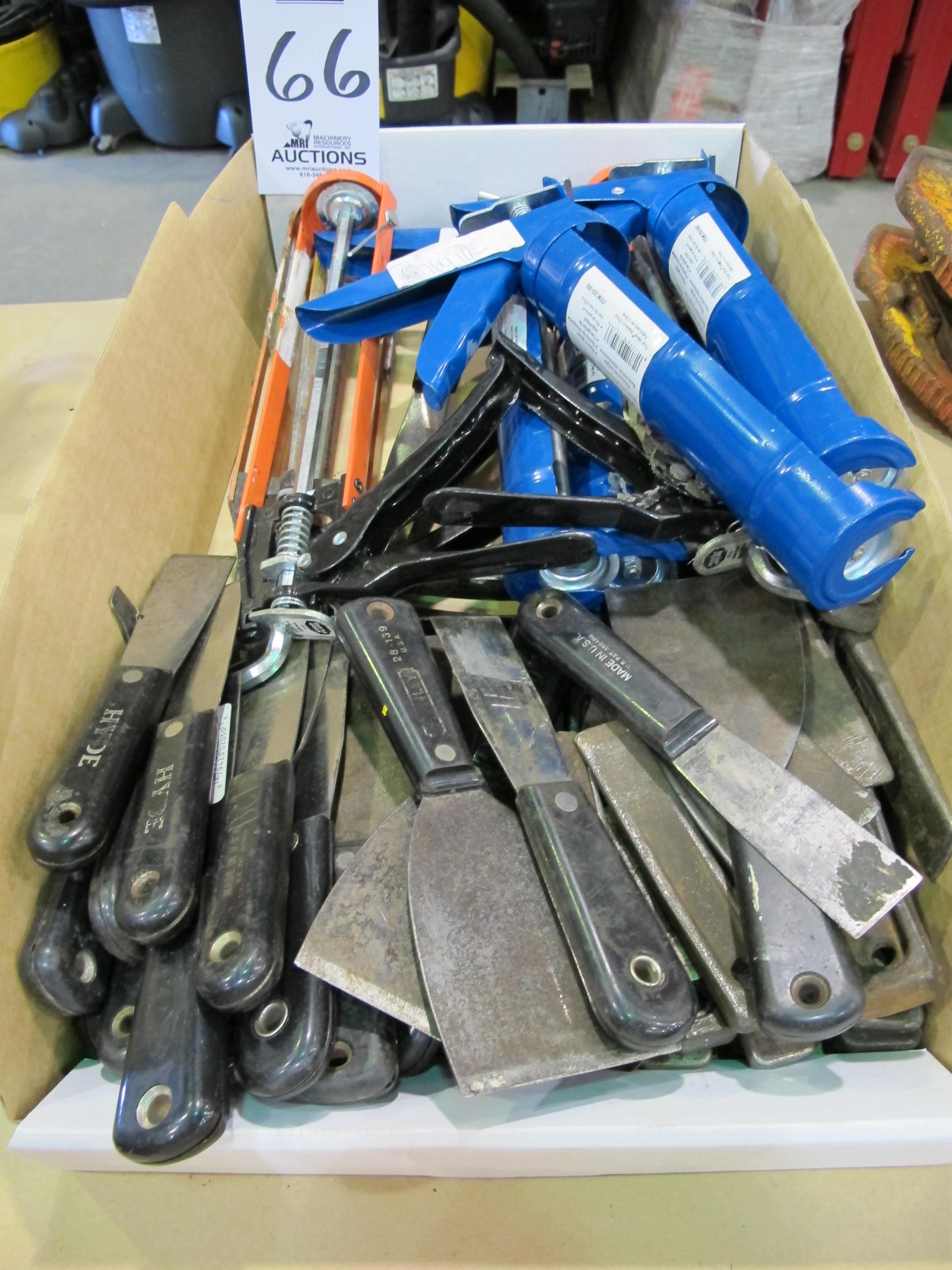 LOT ASST'D CAULKING GUNS & PUTTY KNIVES (T-10) LOADING & HANDLING FEE $10-66