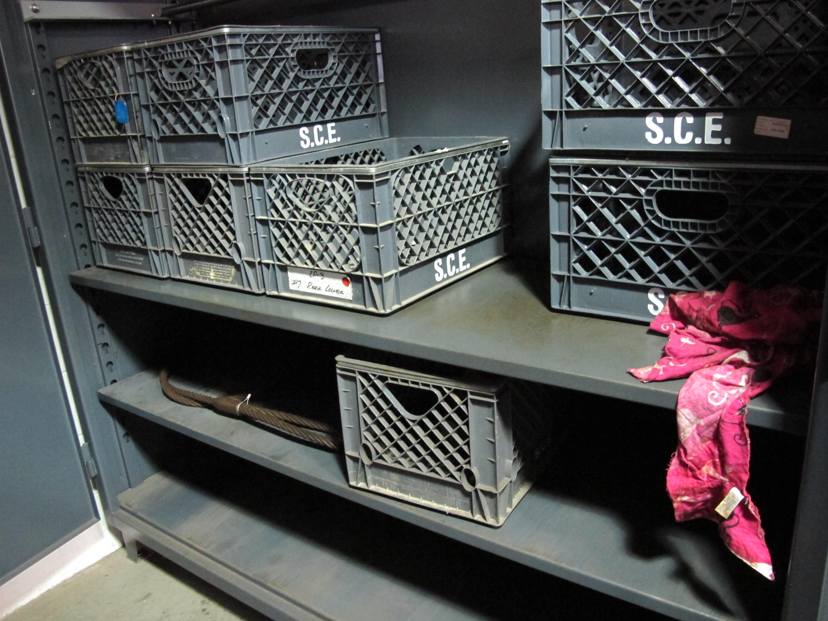 STRONG HOLD 2-DOOR STORAGE CABINET W/ CONTENTS (T-10) LOADING & HANDLING FEE $50-660