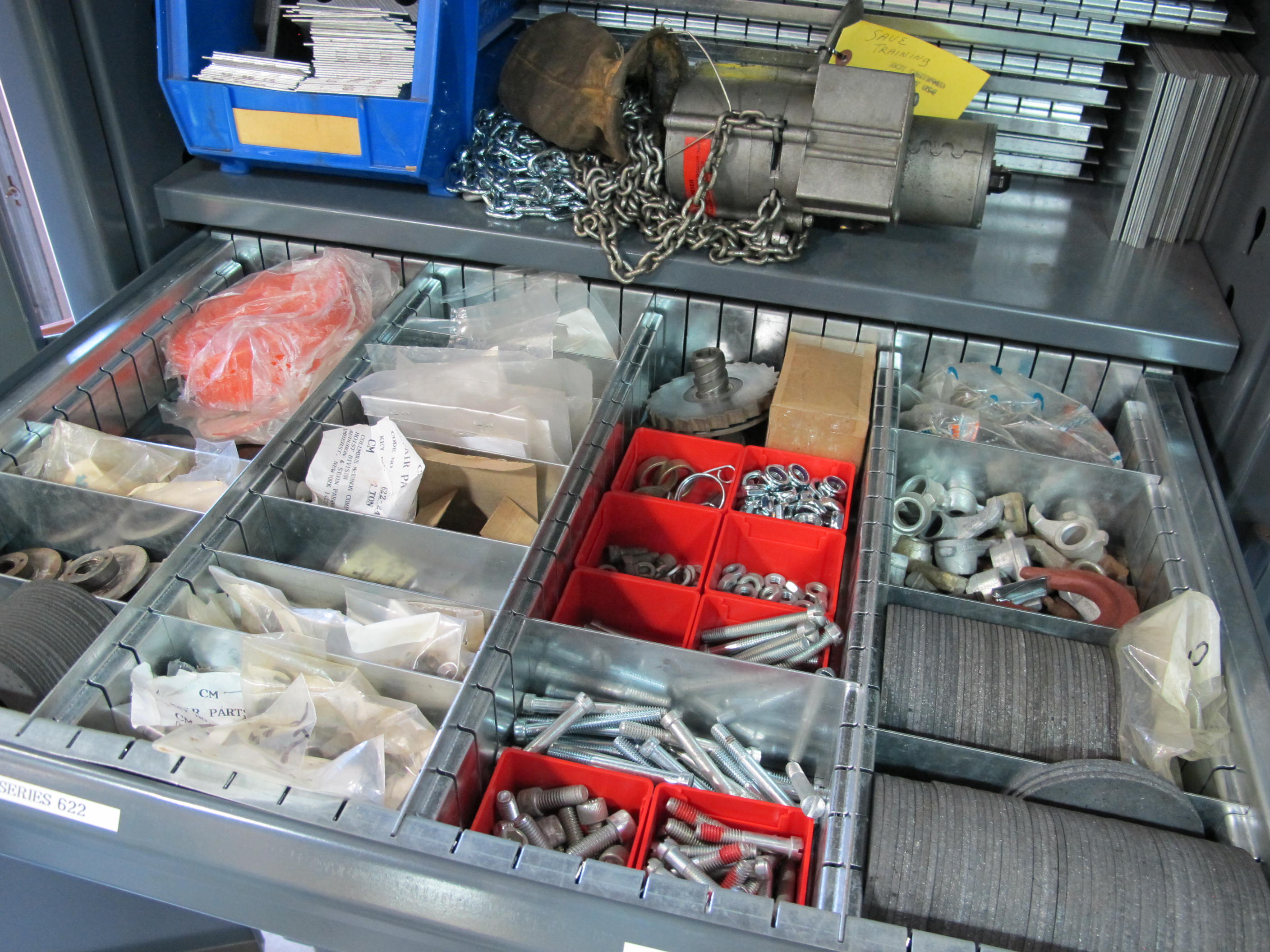 STRONG HOLD 2-DOOR STORAGE CABINET W/ CONTENTS (T-10) LOADING & HANDLING FEE $50-663