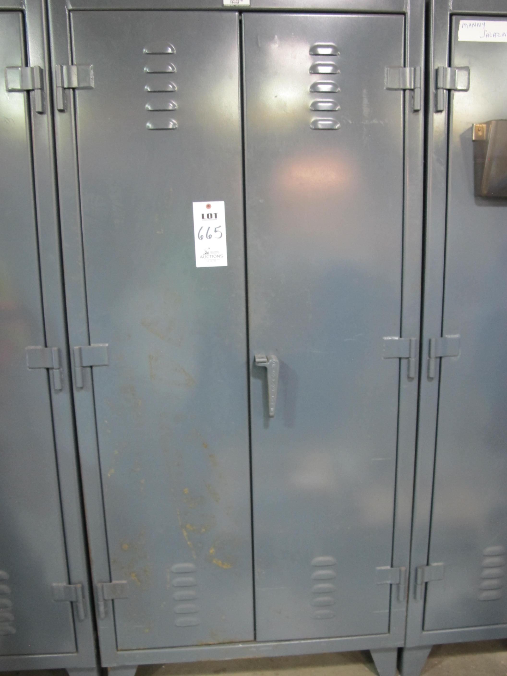 STRONG HOLD 2-DOOR STORAGE CABINET W/ CONTENTS (T-10) LOADING & HANDLING FEE $50-665