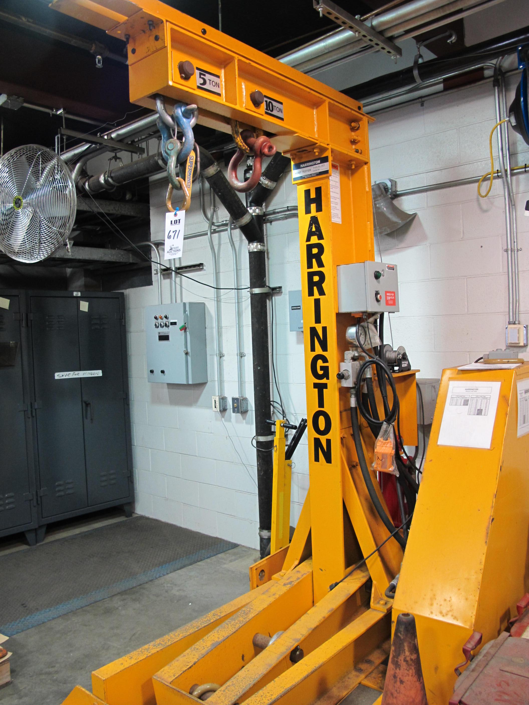 HARRINGTON MODEL HLTI HOIST TESTER, 5-10-TON S/N 69061 (T-10) LOADING & HANDLING FEE $300-671