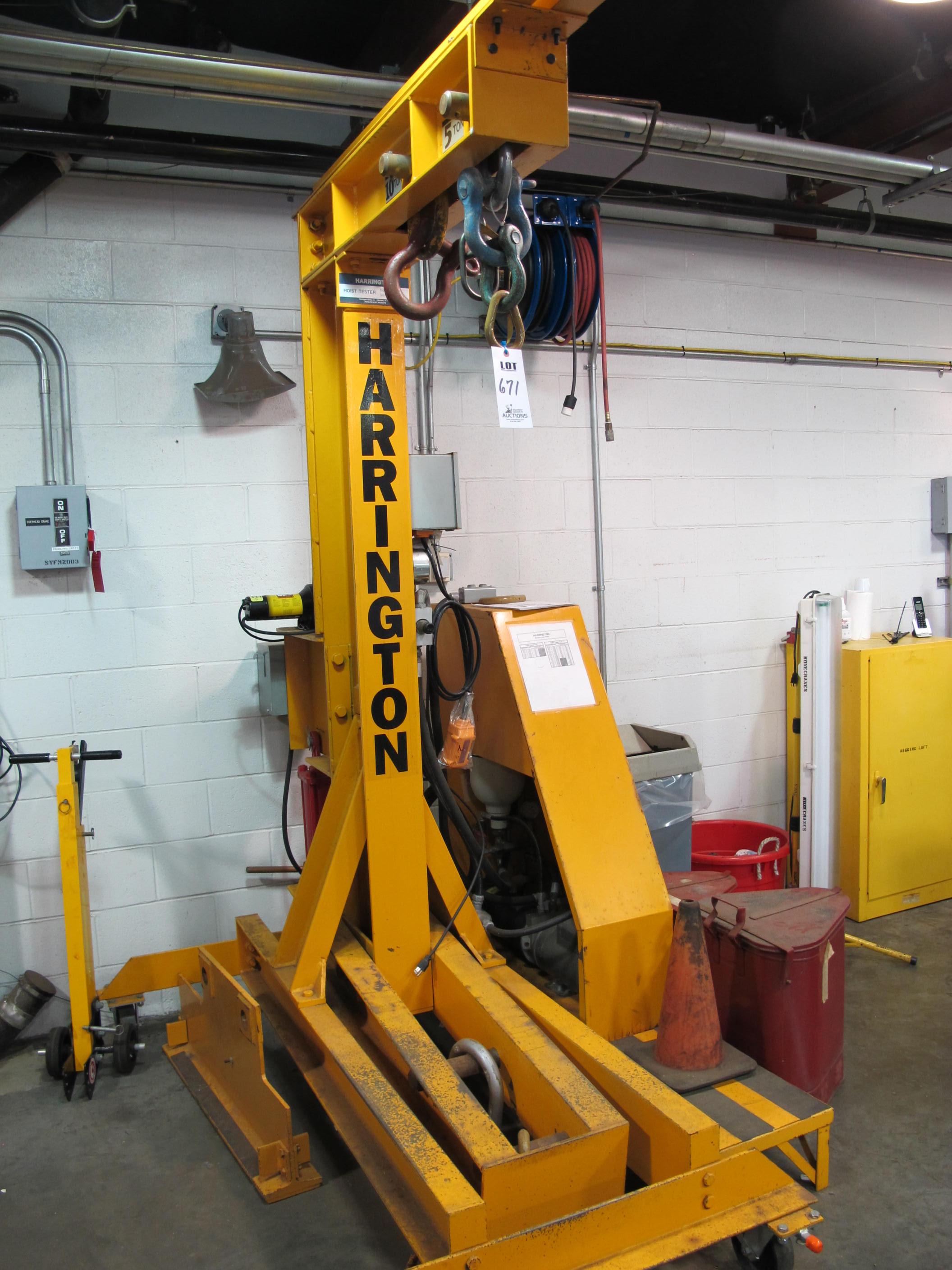 HARRINGTON MODEL HLTI HOIST TESTER, 5-10-TON S/N 69061 (T-10) LOADING & HANDLING FEE $300-671