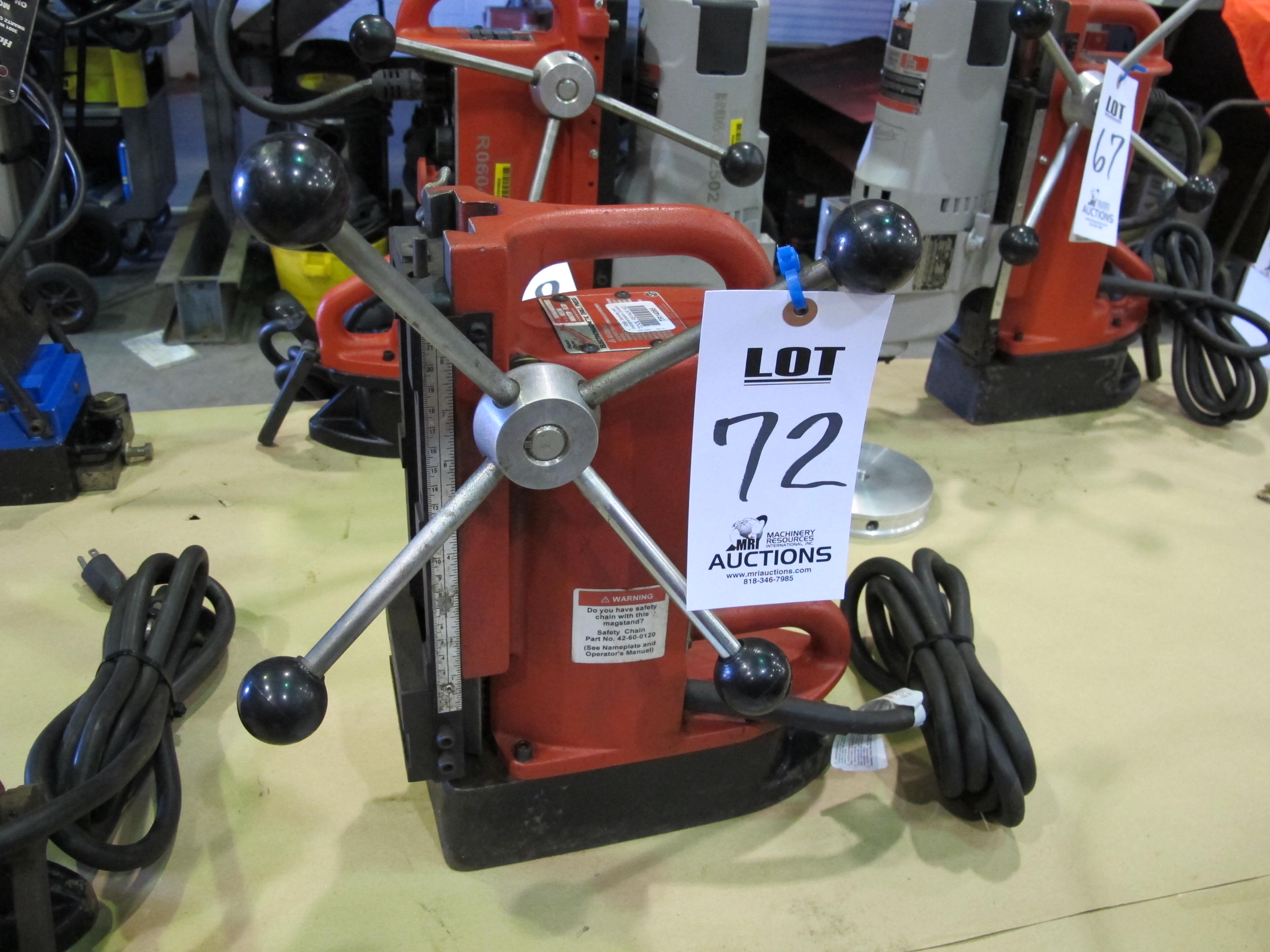 MILWAUKEE CAT NO 4202 ELECTROMAGNETIC DRILL PRESS S/N 63440 (T-10) LOADING & HANDLING FEE $10-72