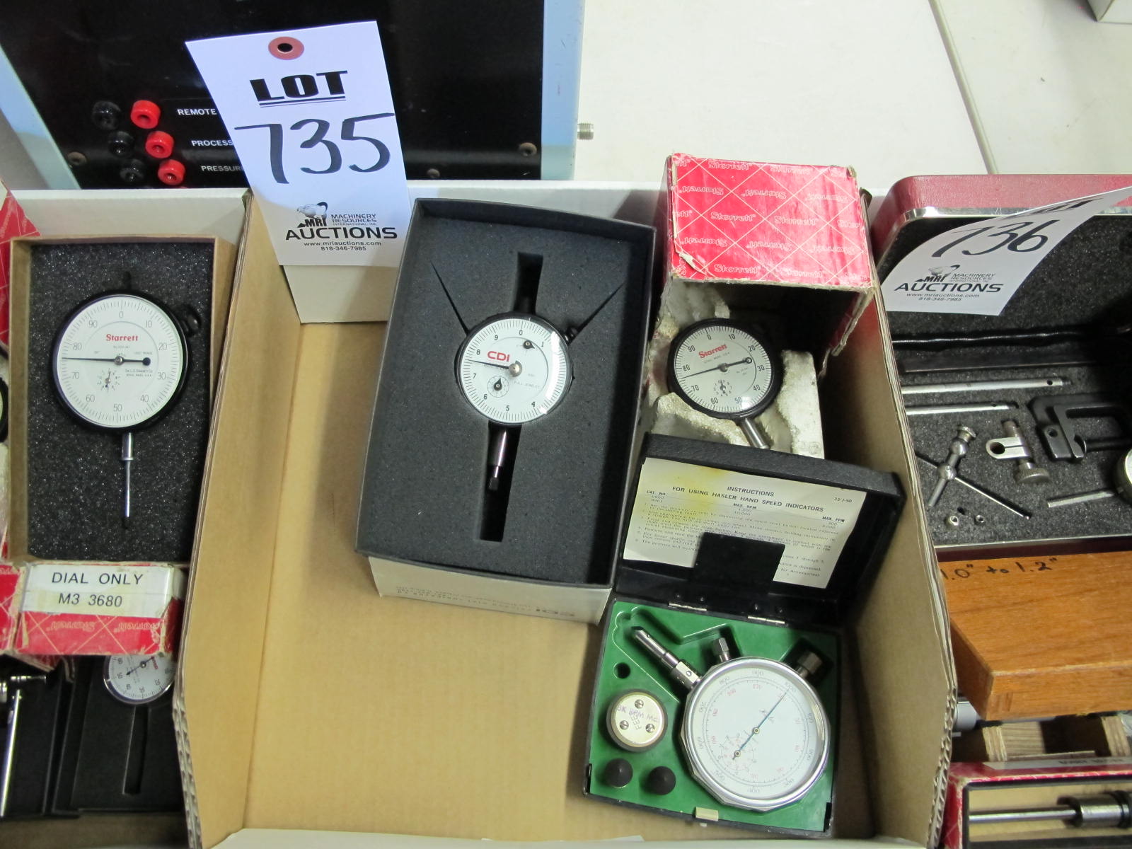 LOT MISC STARRETT DIAL INDICATORS (G-46) LOADING & HANDLING FEE $10-735