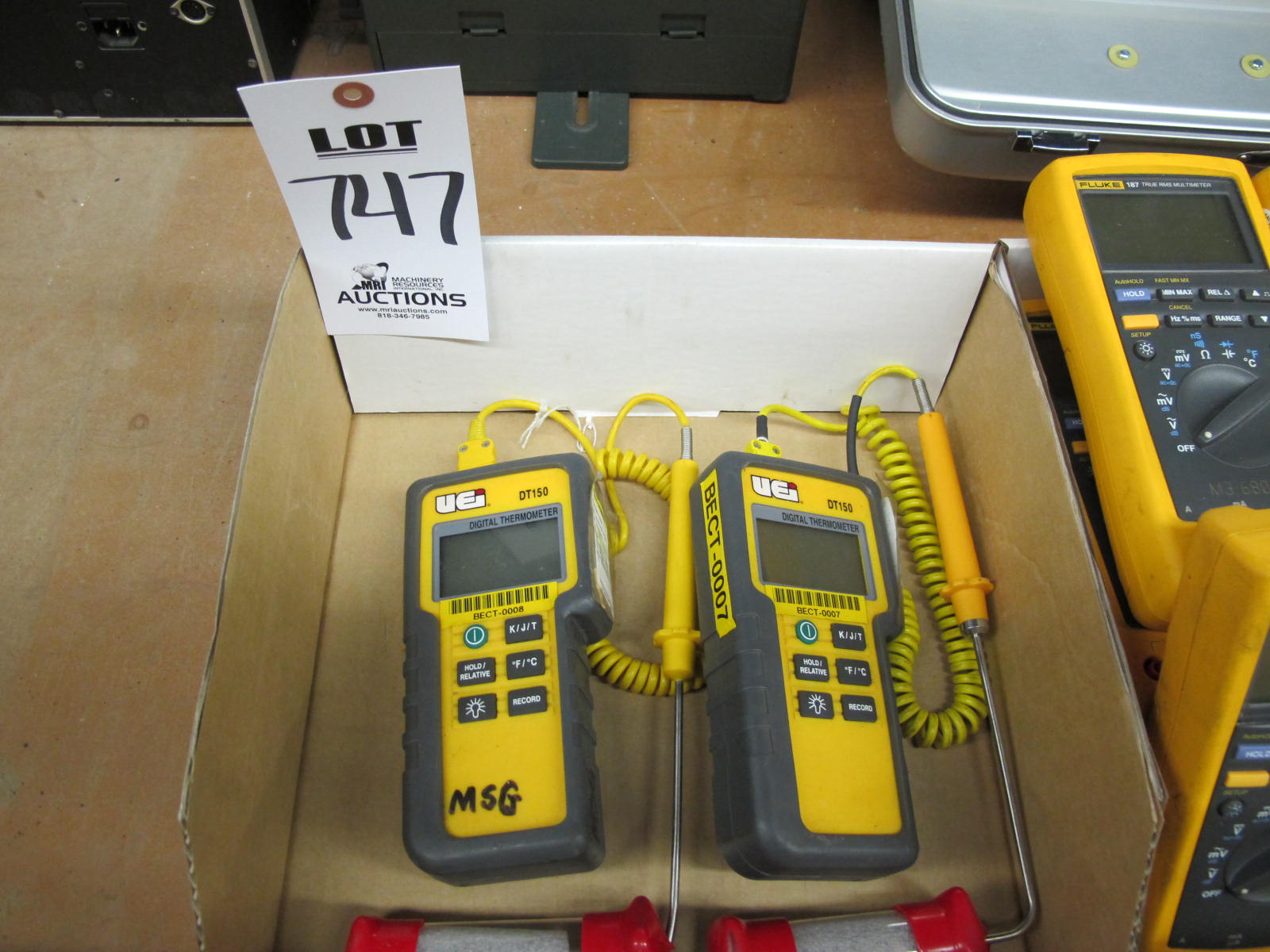LOT (2) UEI MODEL DT150 DIGITAL THERMOMETERS (G-46) LOADING & HANDLING FEE $10-747