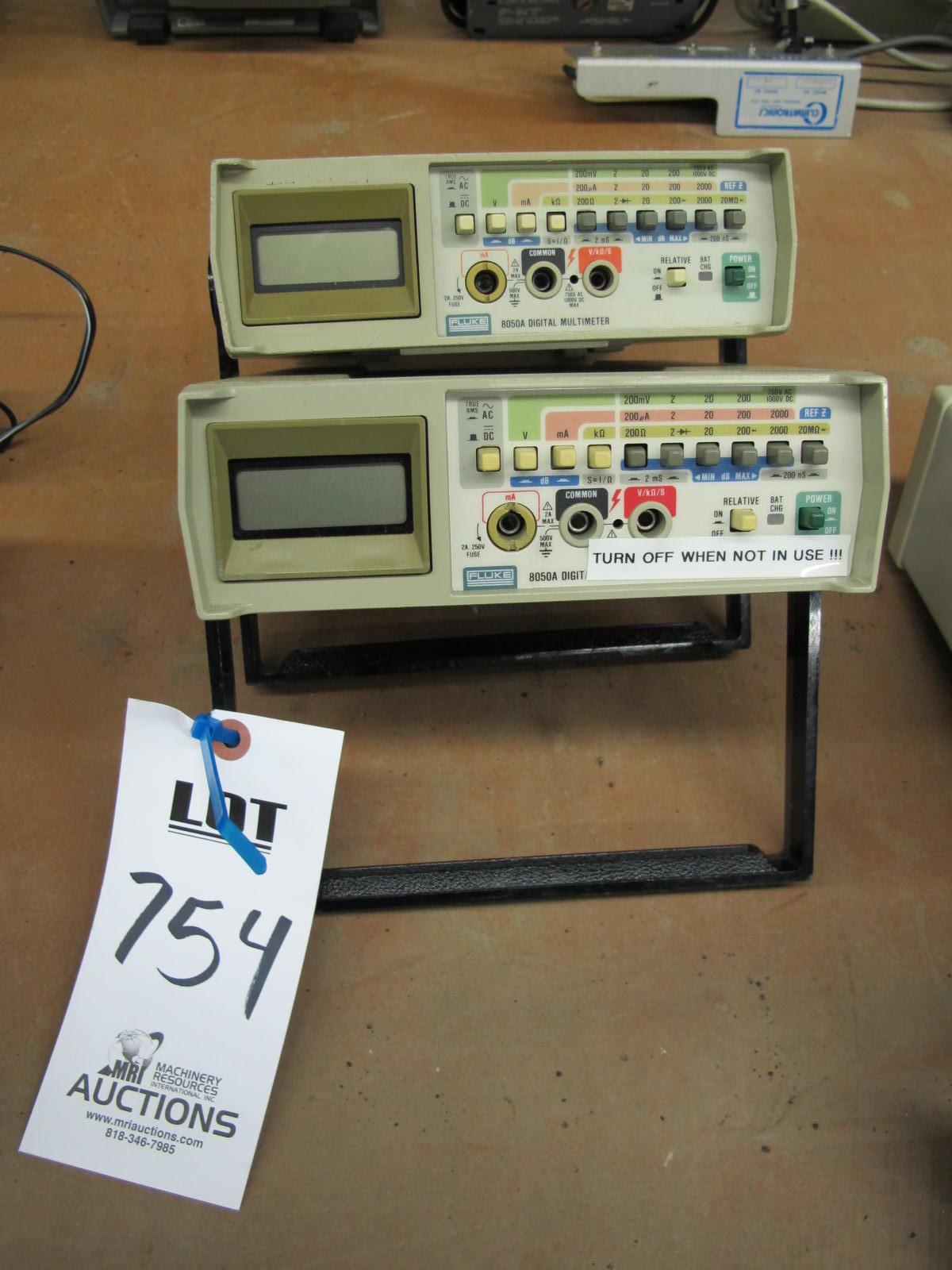 LOT (2) FLUKE MODEL 8050A DIGITAL MULTIMETERS (G-46) LOADING & HANDLING FEE $10-754