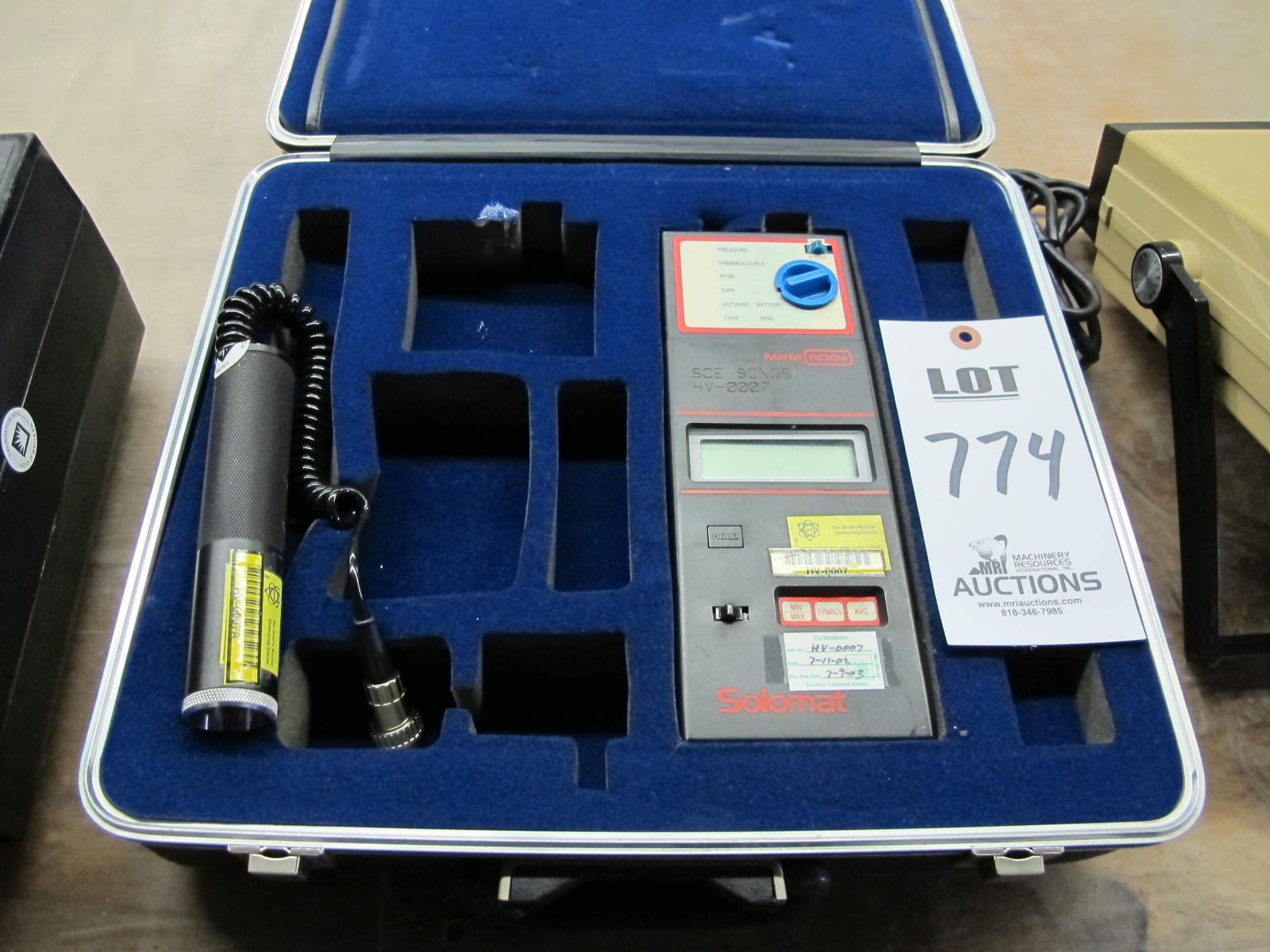SOLOMAT MODEL MPM 500E THERMOCOUPLE PRESSURE TESTER (G-46) LOADING & HANDLING FEE $10-774