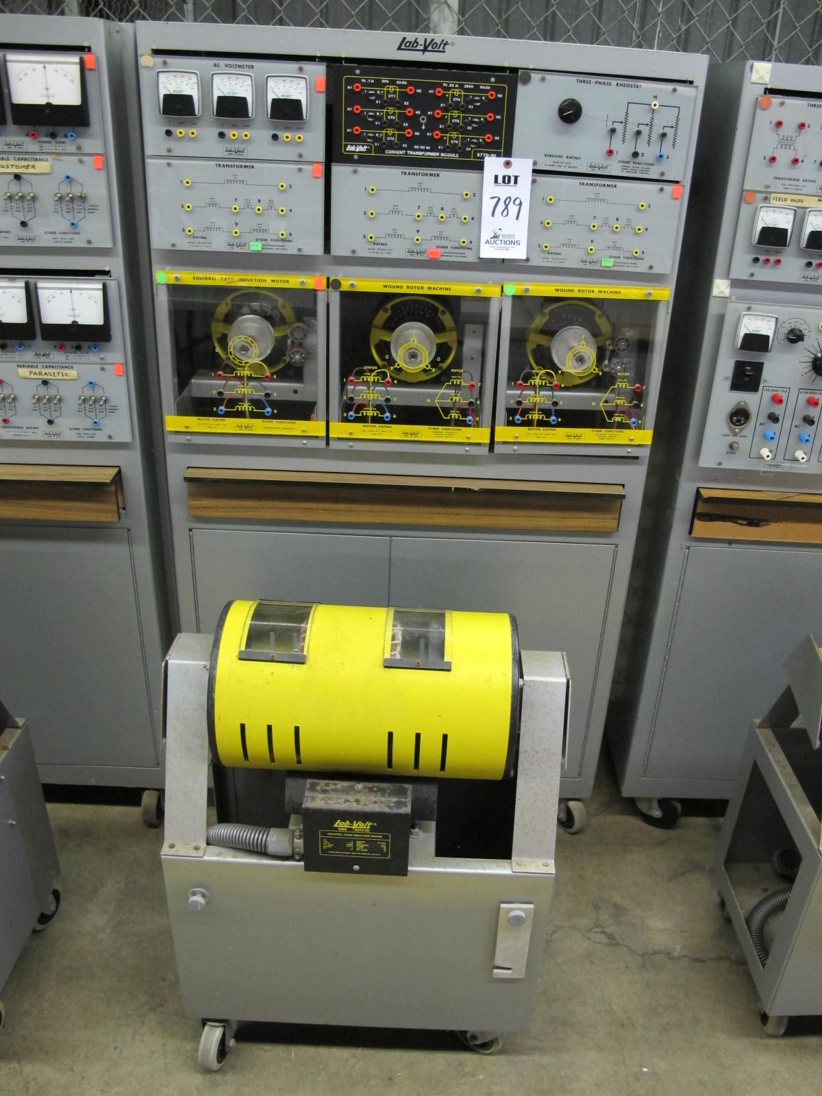 LAB-VOLT SPECIAL BUILT VARIABLE RESISTANCE TRANSFORMERS & MODULES W/ WOUND-ROTOR INDUCTION MOTOR (G-46) LOADING & HANDLING FEE $25-789