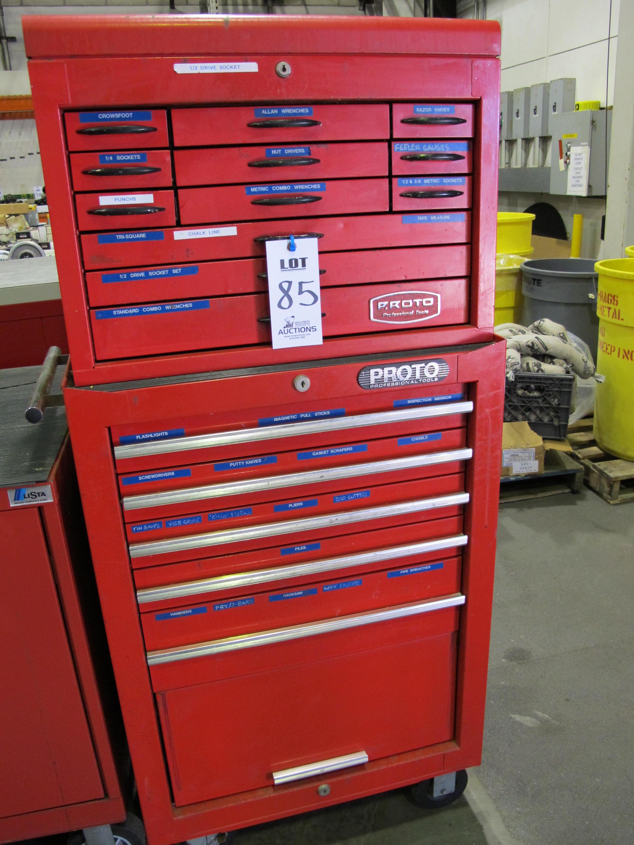 PROTO TOOL BOX W/ CONTENTS (T-10) LOADING & HANDLING FEE $50-85