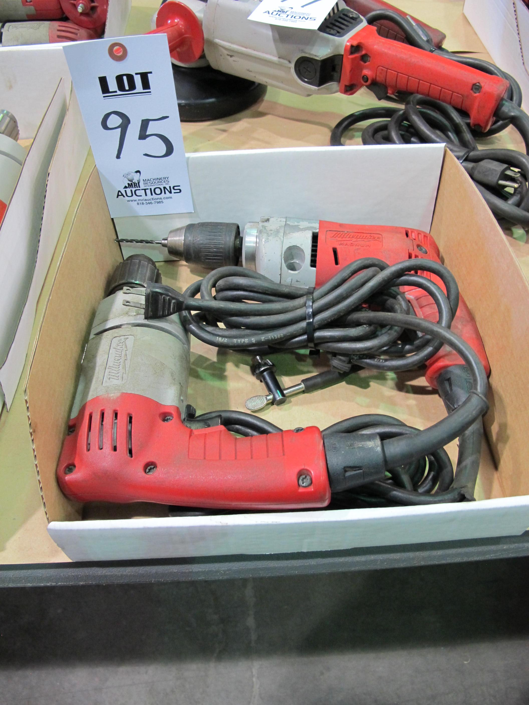 LOT (2) MILWAUKEE ELECTRIC HAND DRILLS (T-10) LOADING & HANDLING FEE $10-95