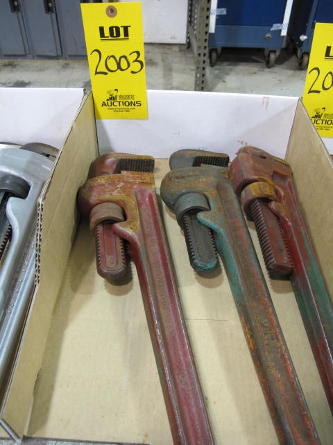 LOT (3) 24" RIDGE PIPE WRENCHES (G-49) LOADING & HANDLING FEE $10-2003