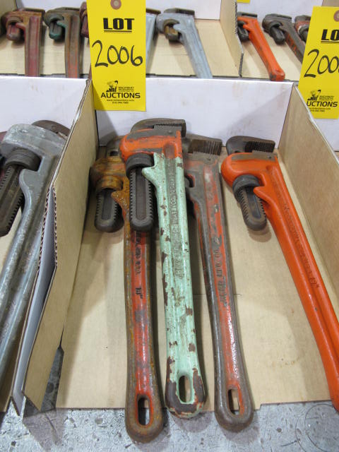 LOT (4) 18" RIDGE PIPE WRENCHES (G-49) LOADING & HANDLING FEE $10-2006